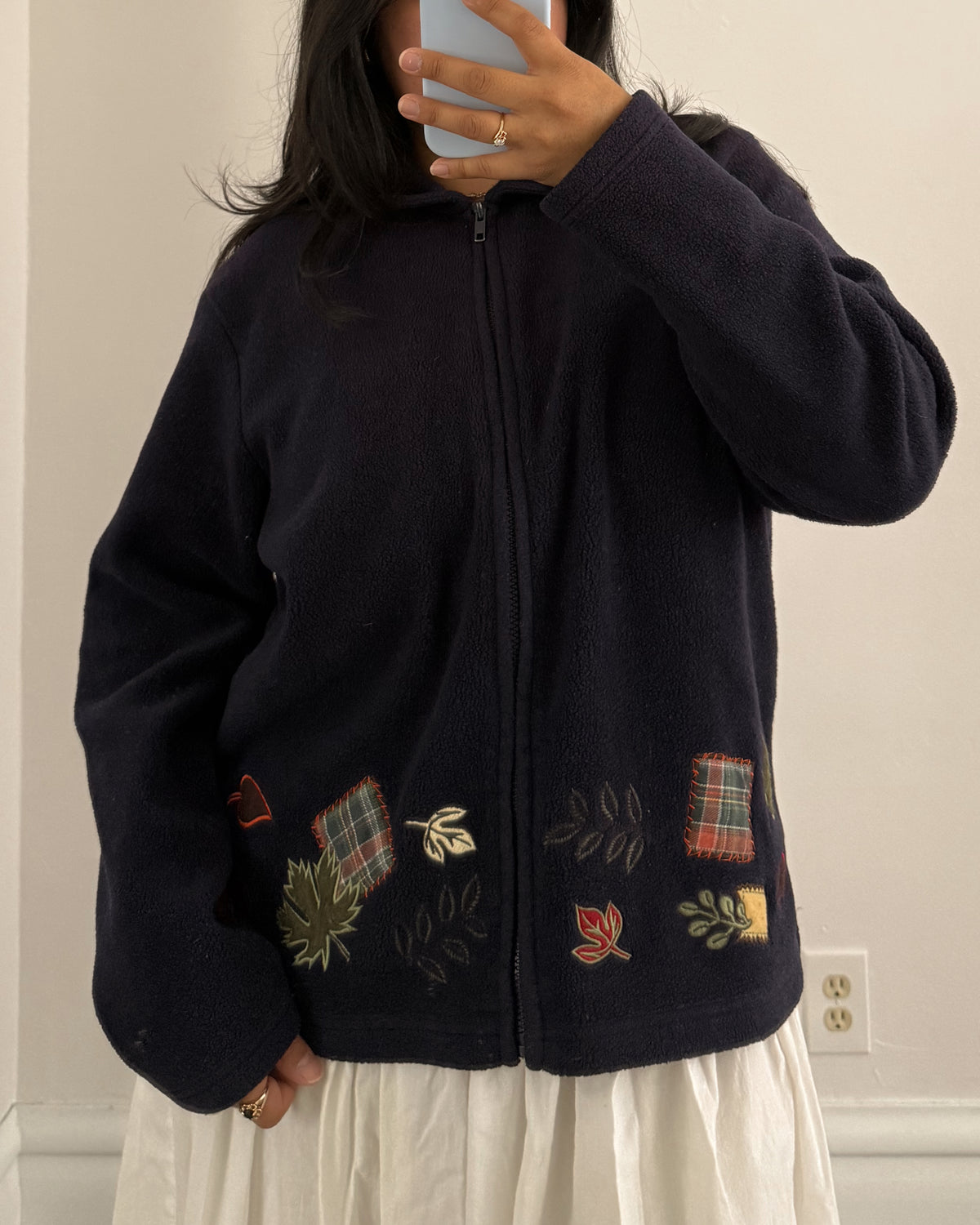 90’s Navy Fleece Fall Jacket