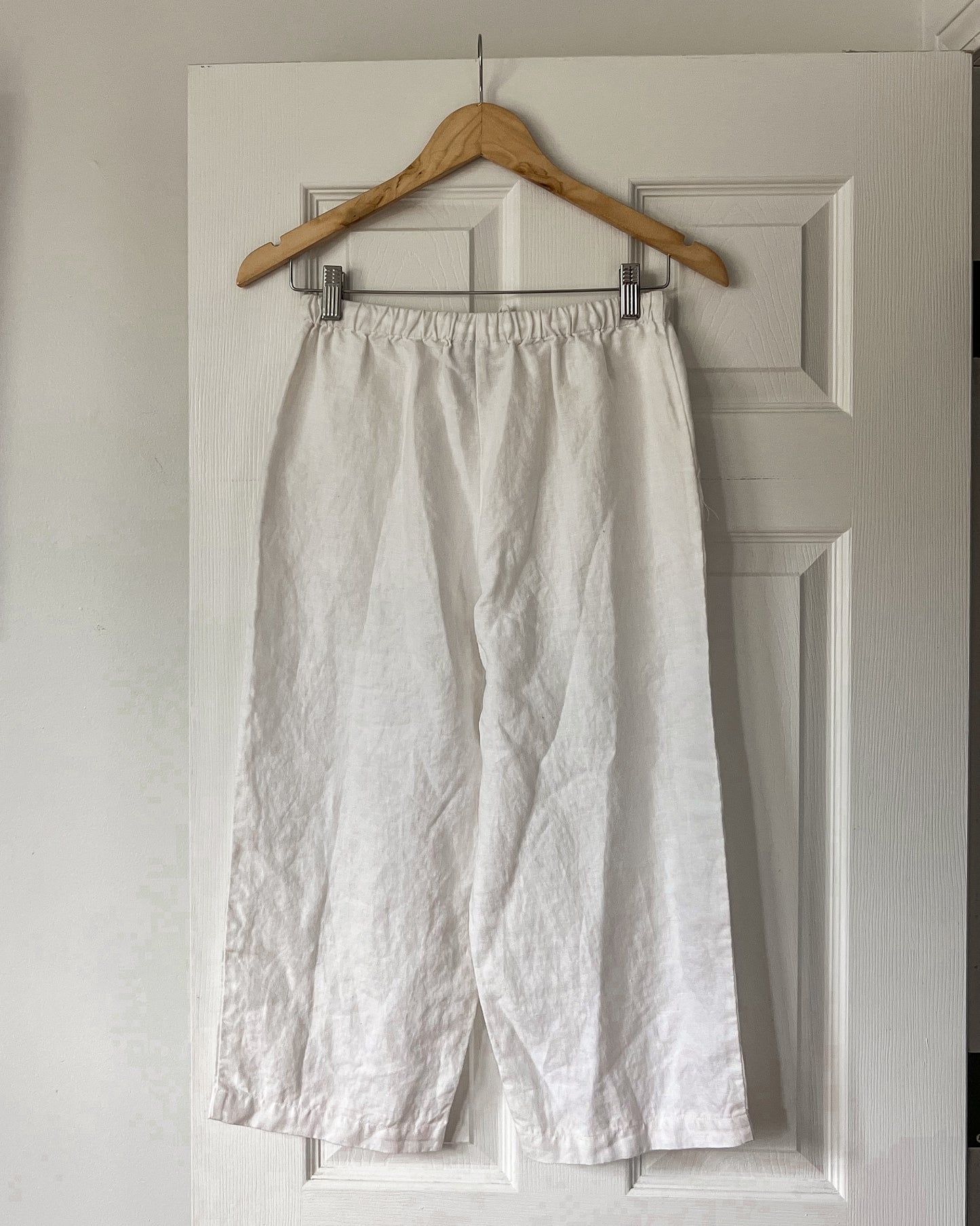 White Linen Drawstring Pants