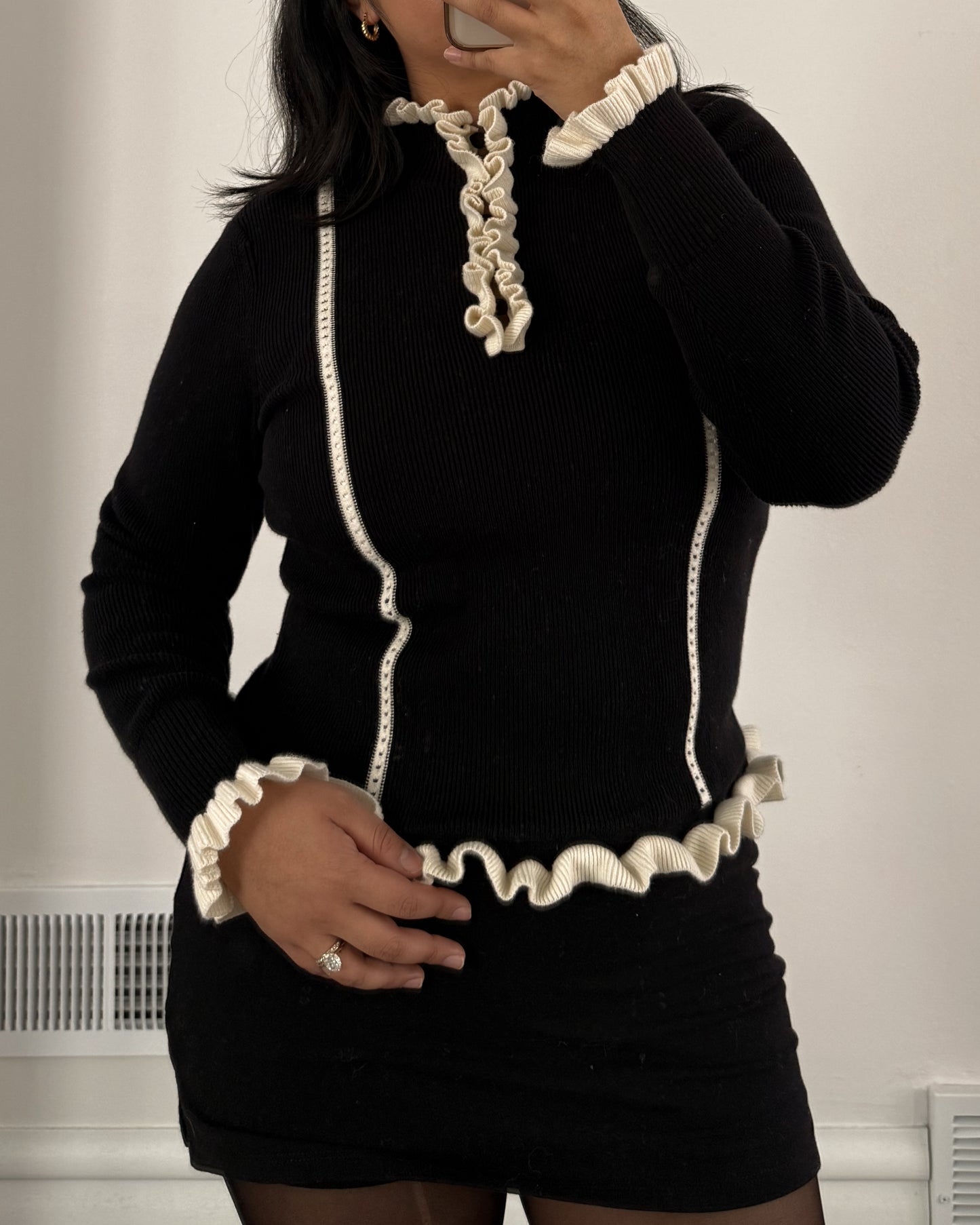 Cabi Black & White Blouse