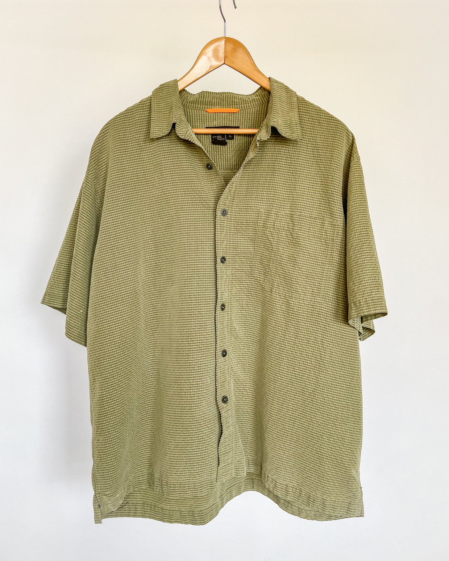 Green Short Sleeve Button Up