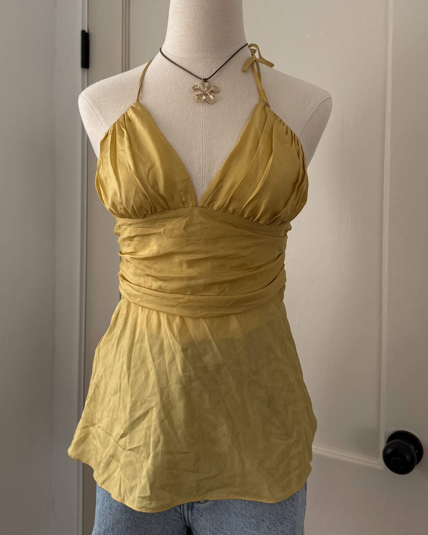Silk Gold Halter Top