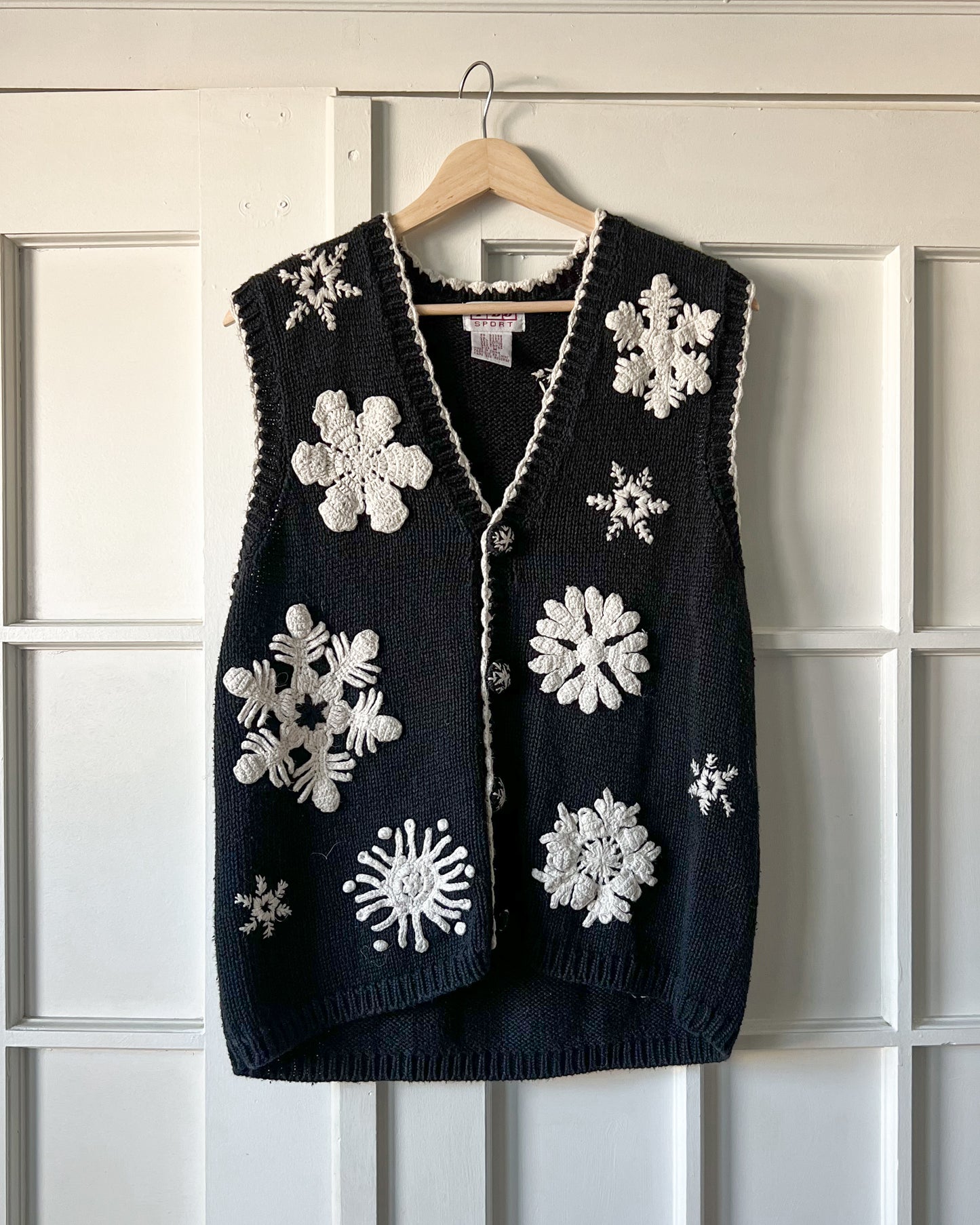 Black Snowflake Knitted Vest