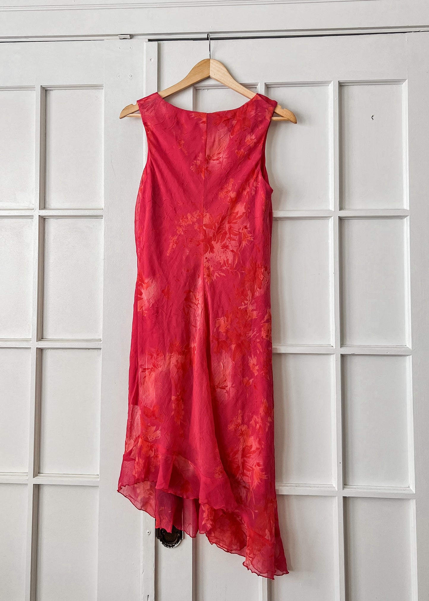 Hot Pink Floral Midi Dress