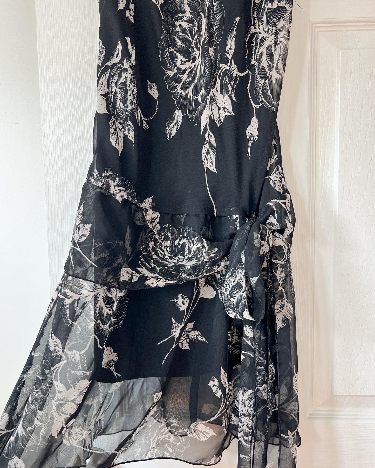 Black Floral Slip Dress