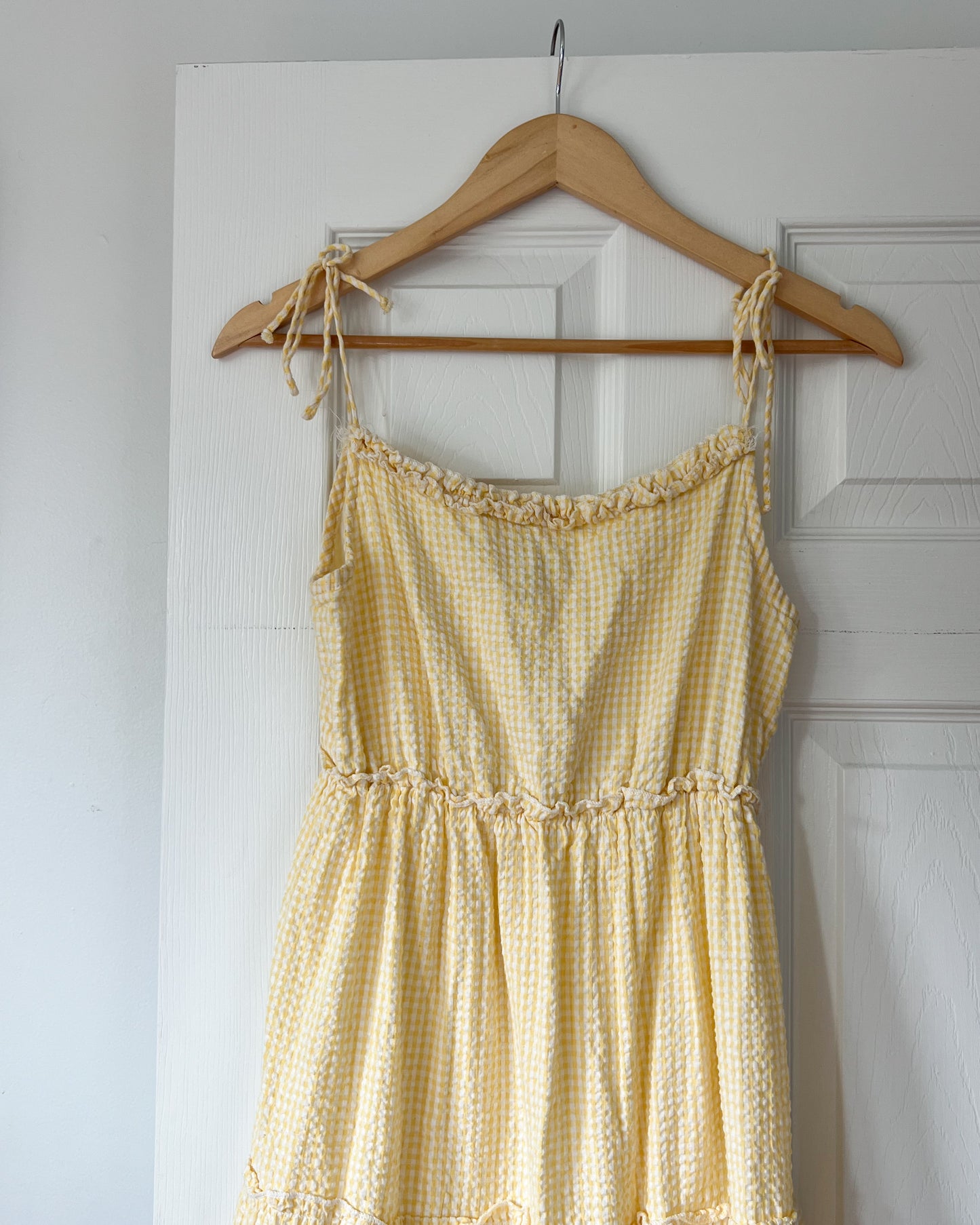 Yellow Pattern Tiered Maxi Dress