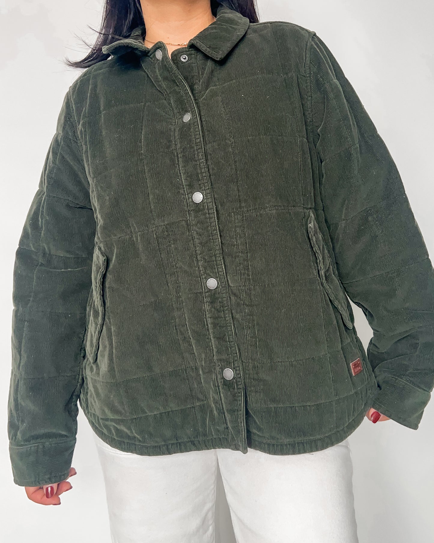 Green Quilted Corduroy Jacket