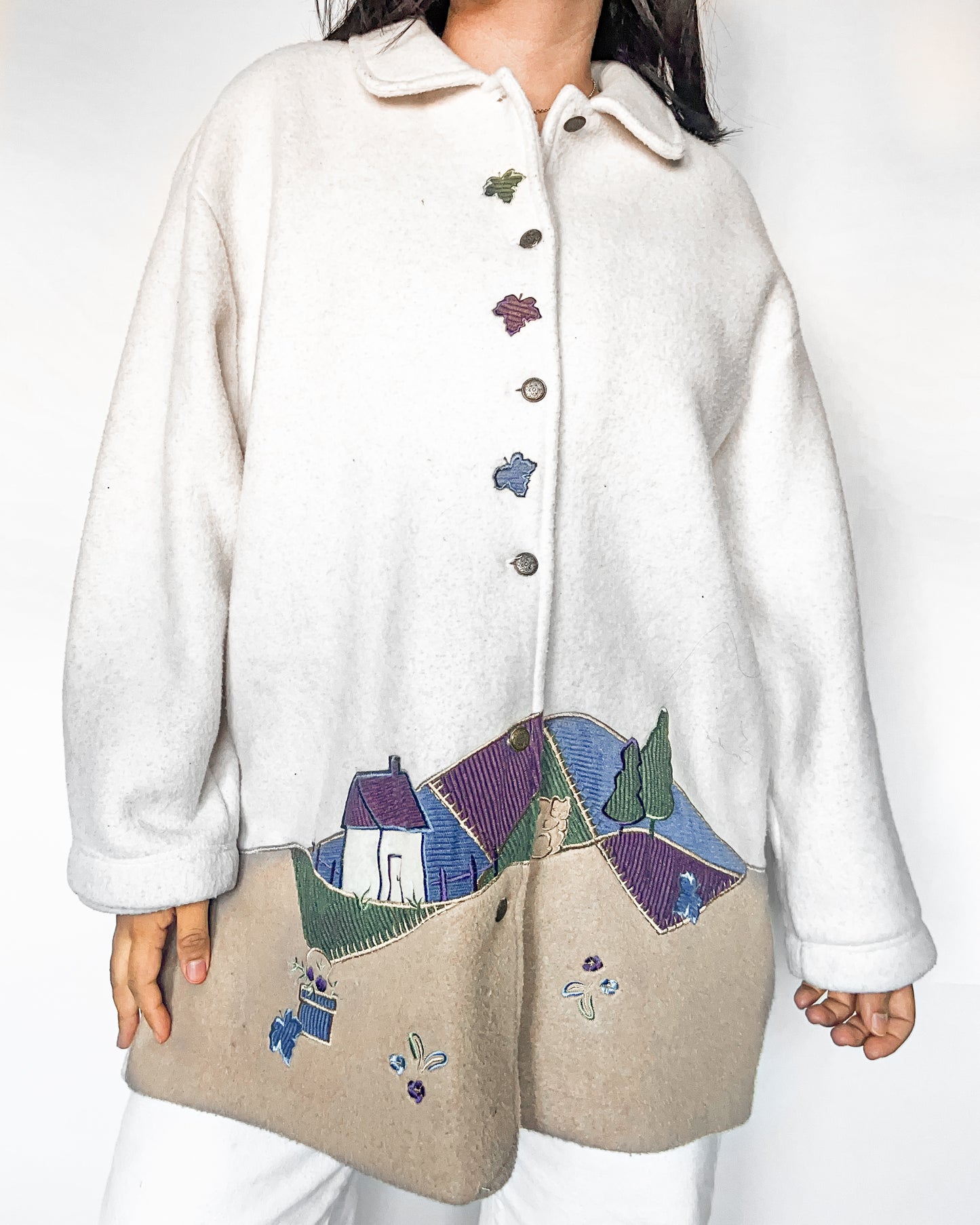 Teddi Fall Embroidered Fleece Jacket