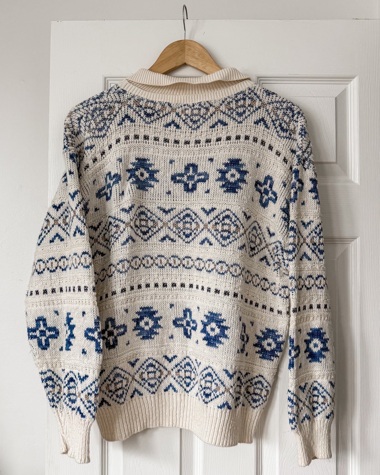 Alfred Dunner Collared Graphic Knitted Sweater