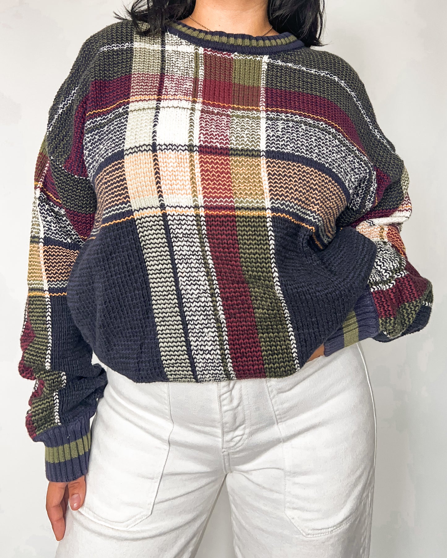Croft & Barrow Plaid Knitted Sweater