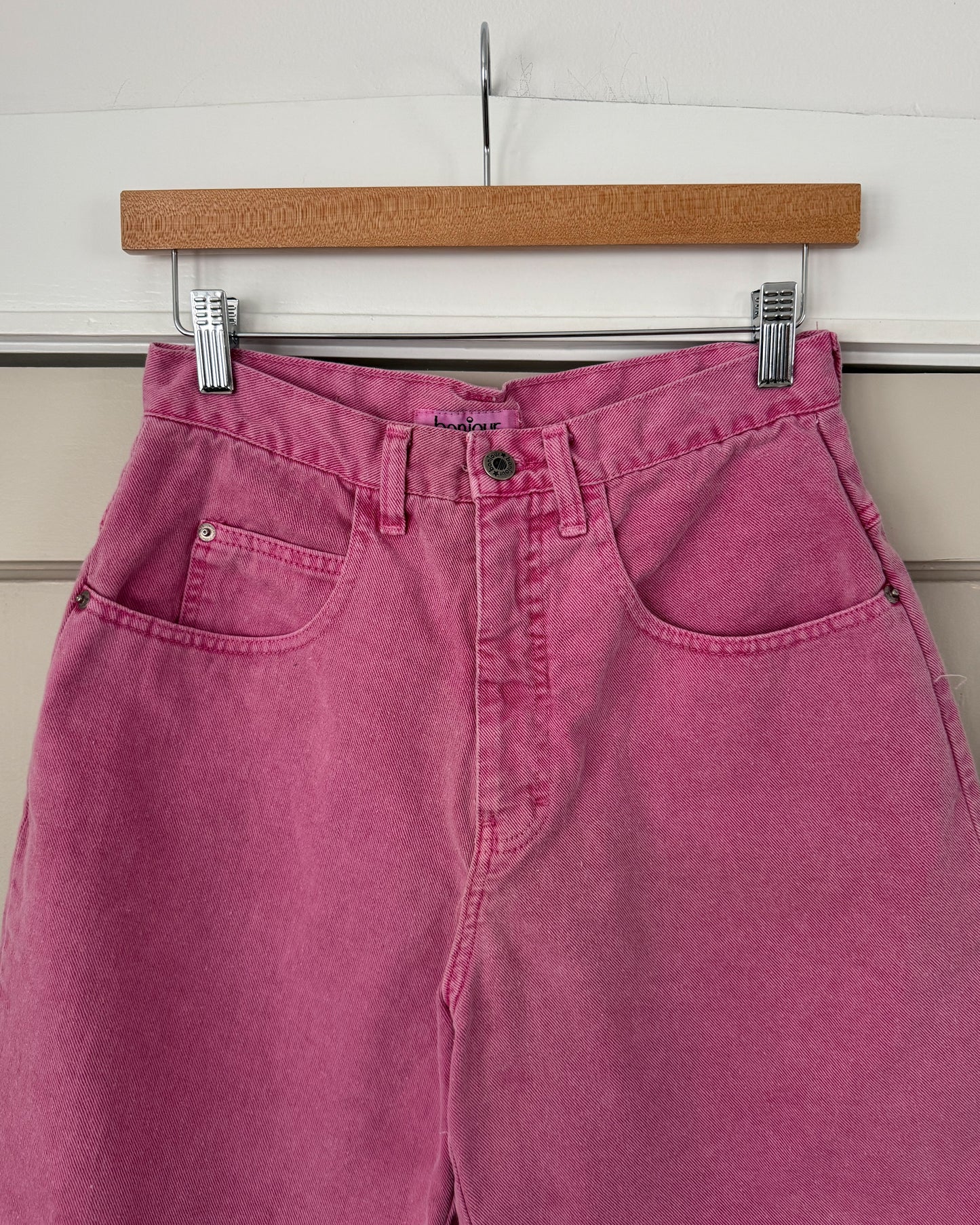 Vintage Bonjour Pink Denim Shorts