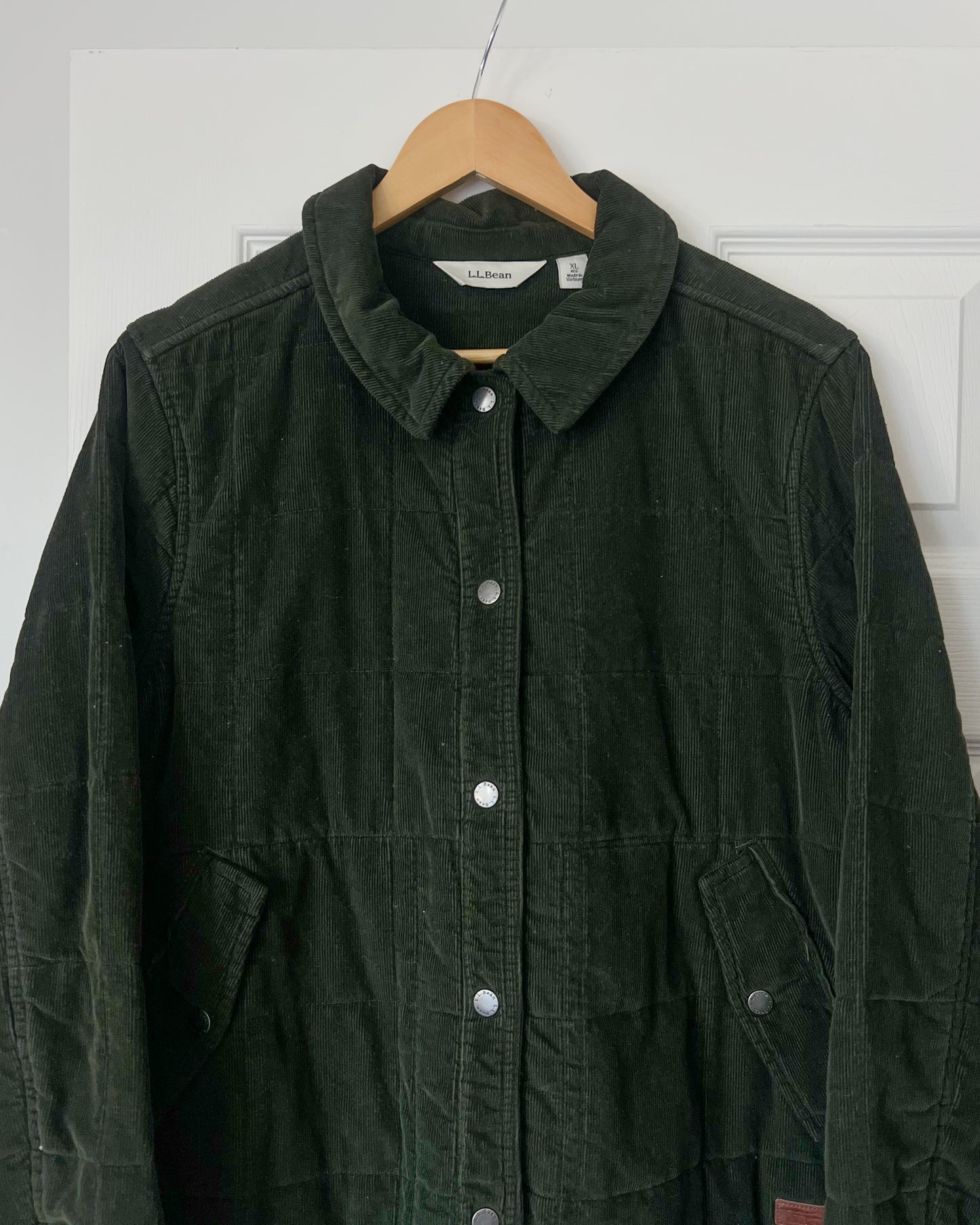 Green Quilted Corduroy Jacket