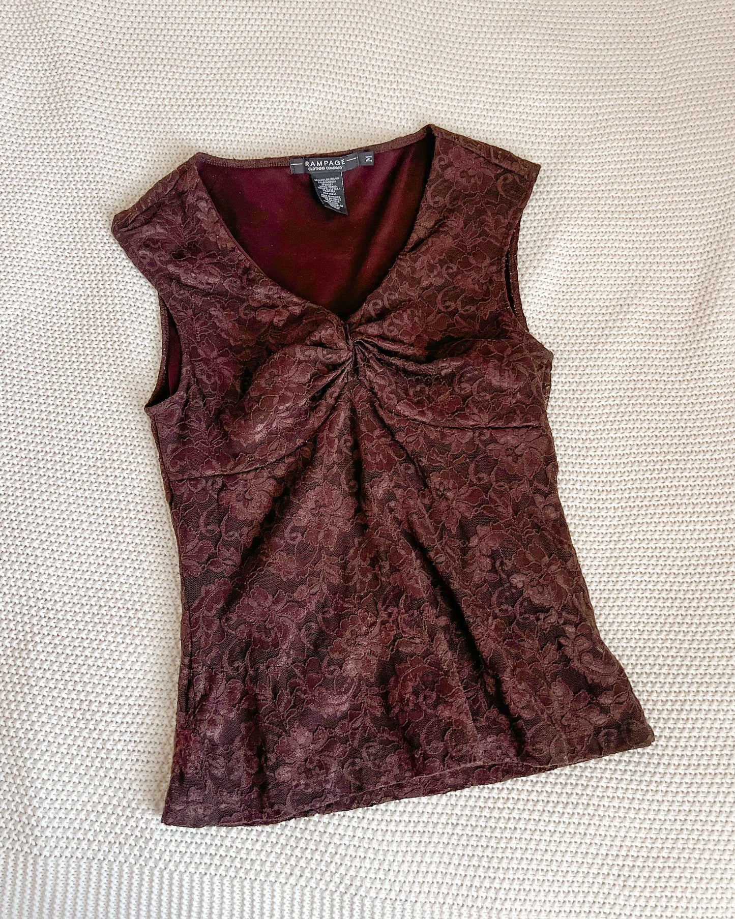 Brown Laced Tank Top