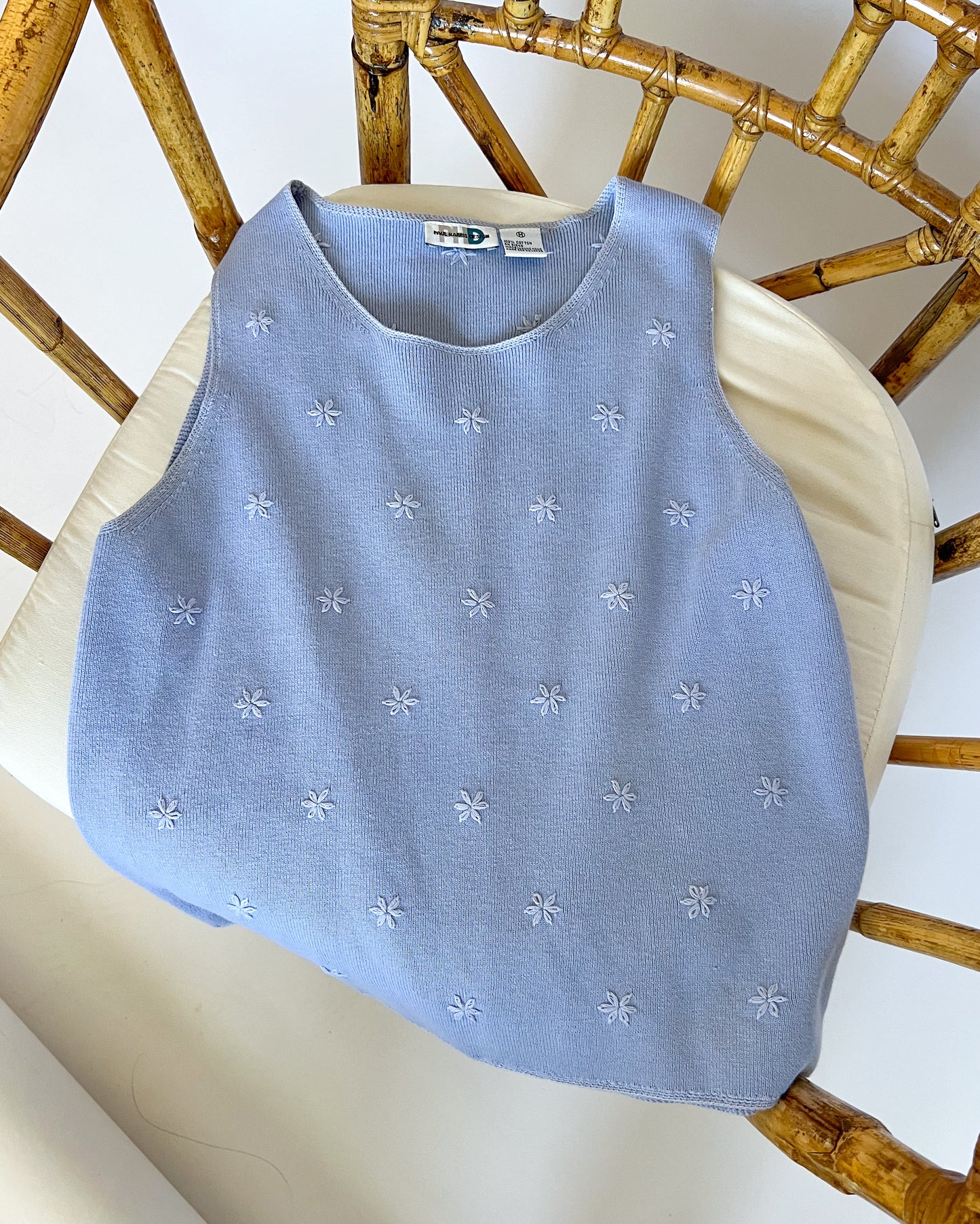 Periwinkle Floral Stitched Tank Top