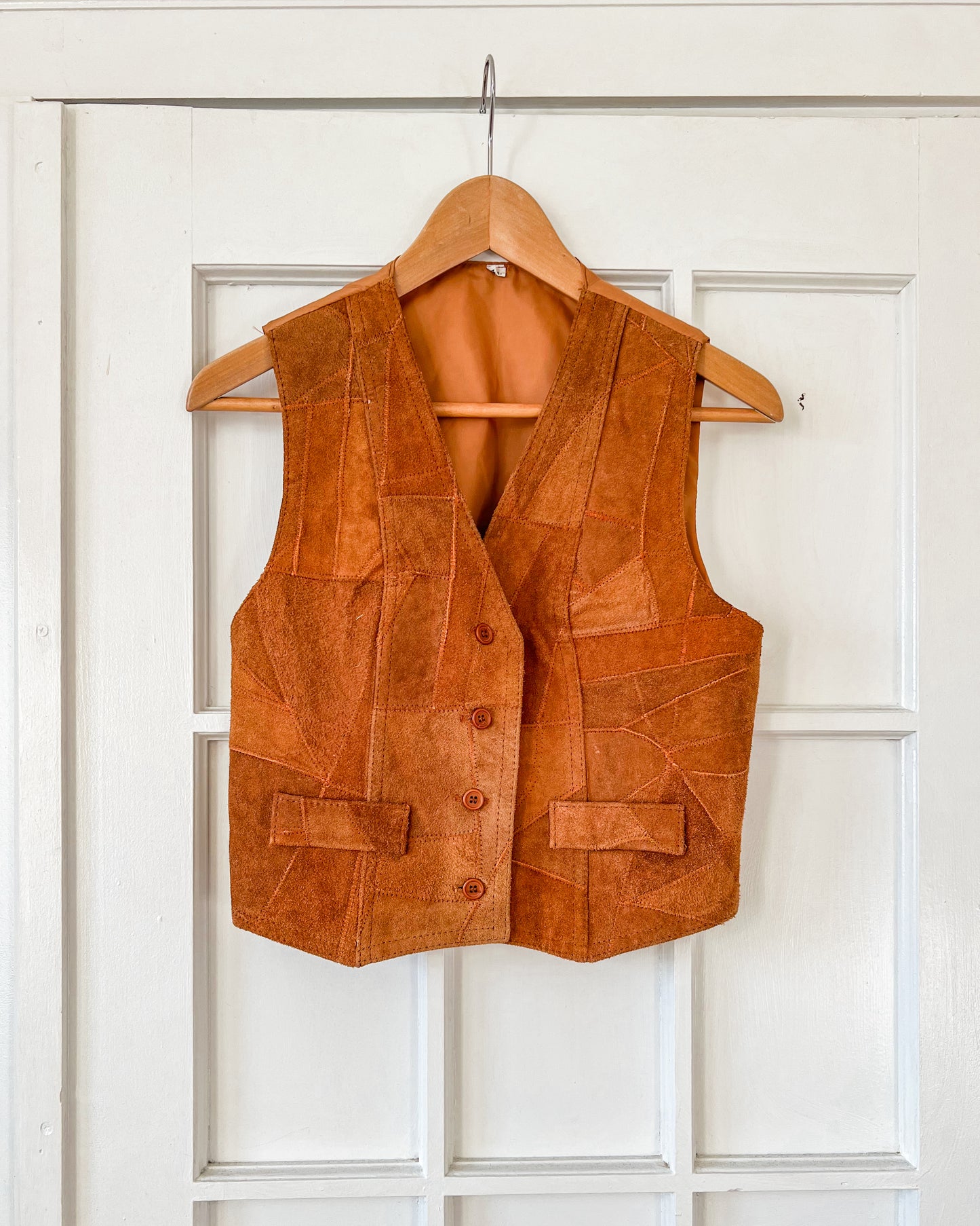 Suede Leather Stitch Vest