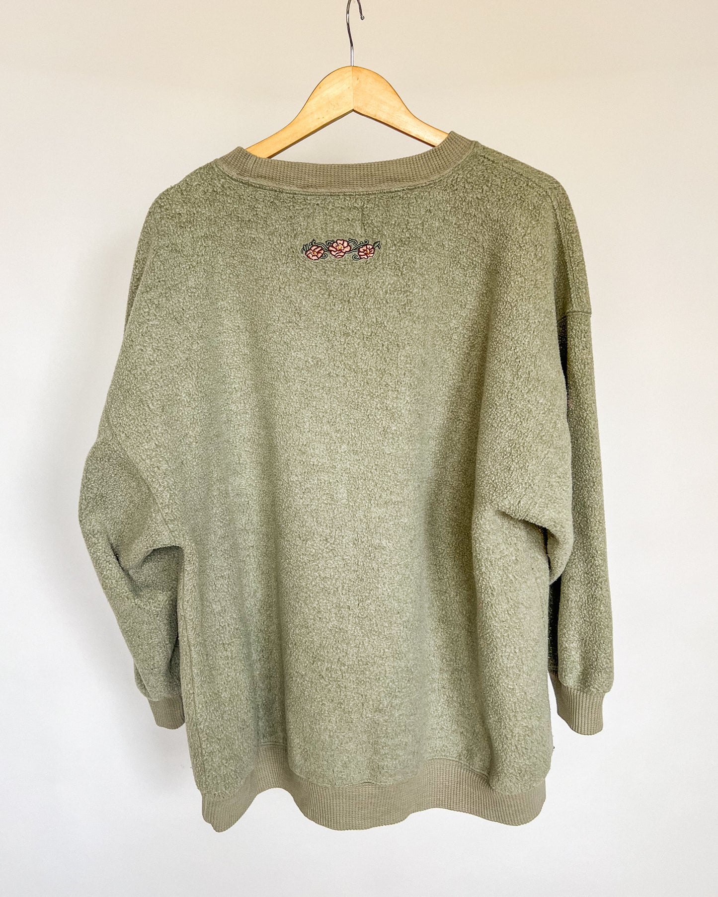Vintage Express Green Embroidered Crewneck