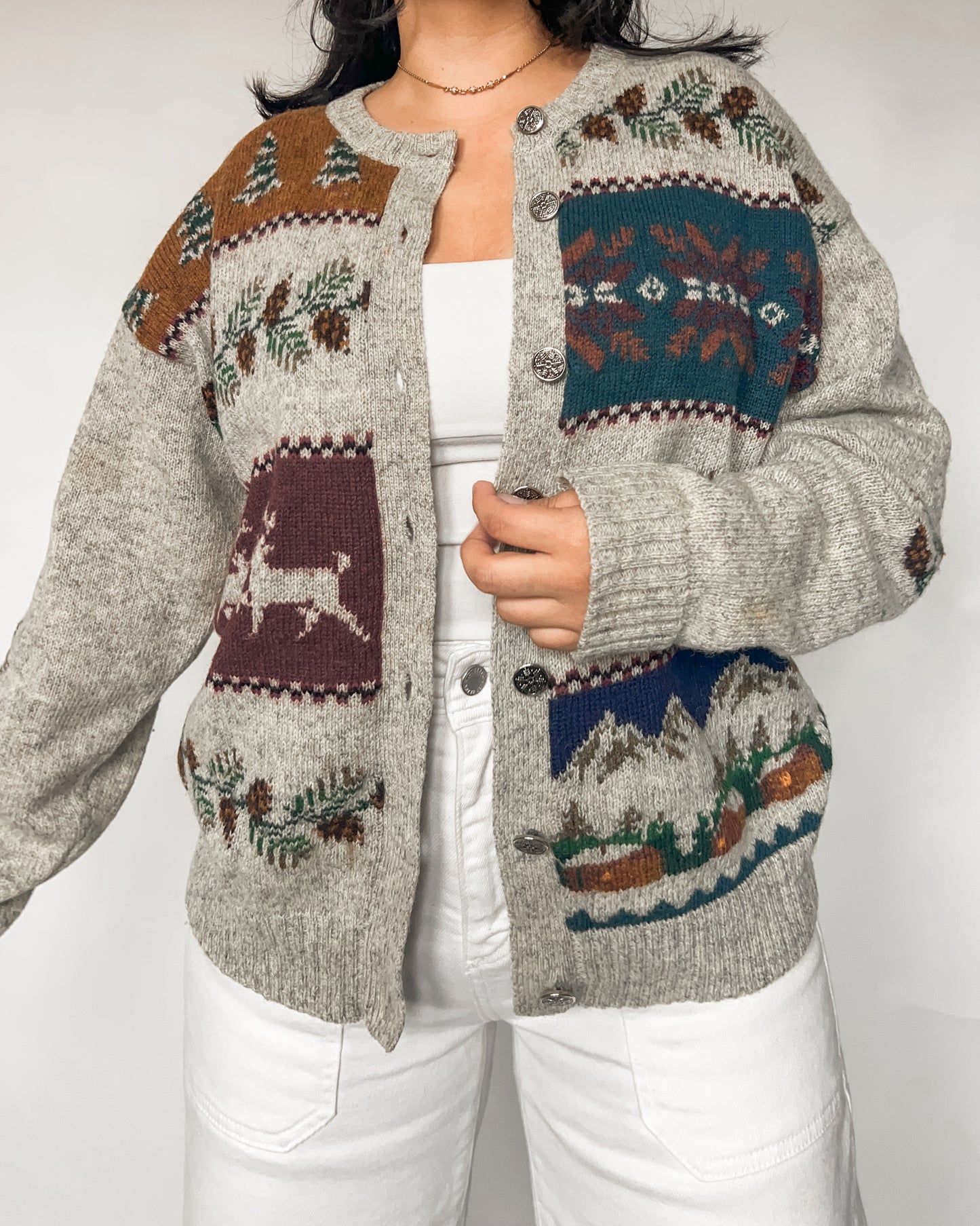 Wool Reindeer Cardigan
