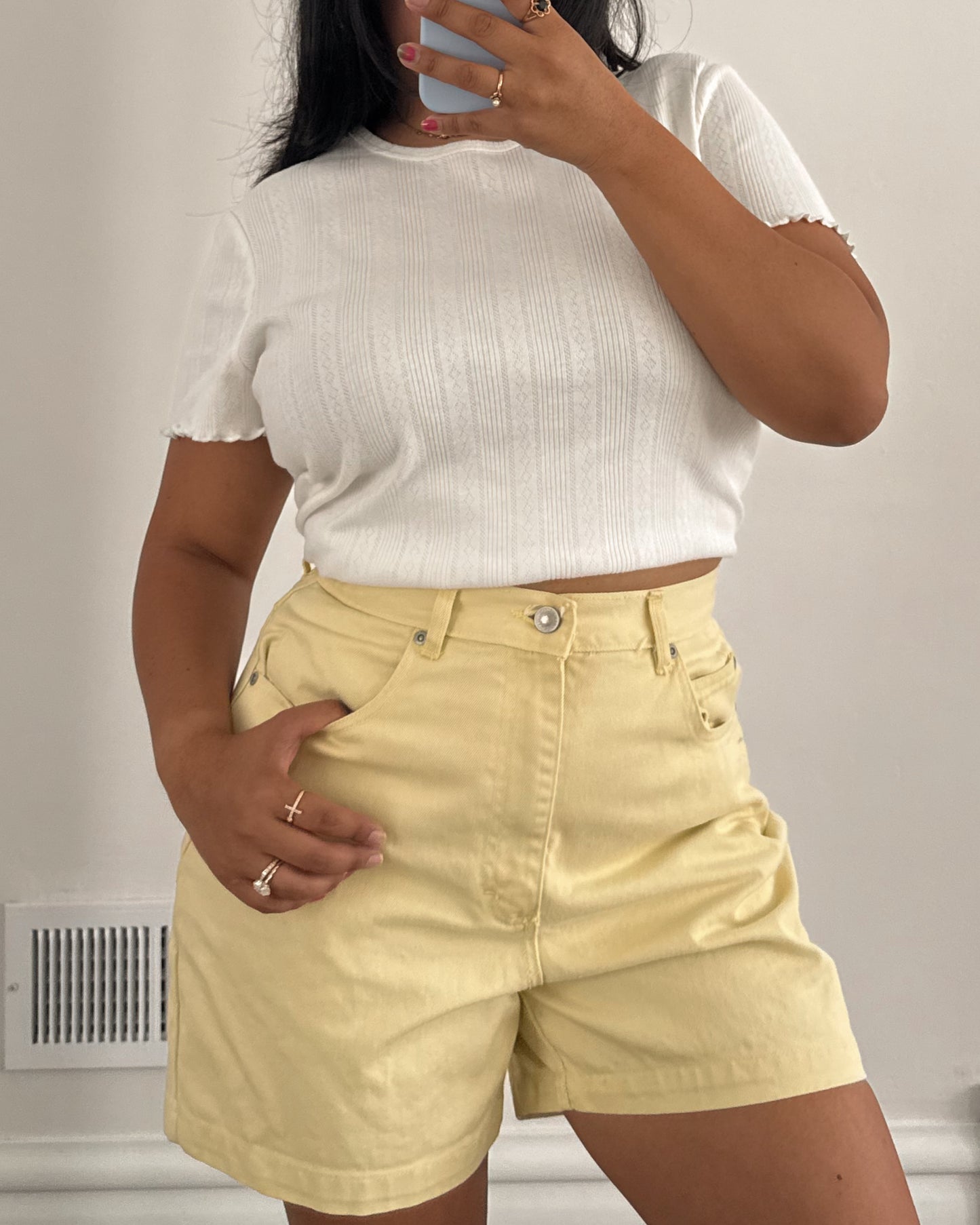 Butter Yellow Denim Shorts