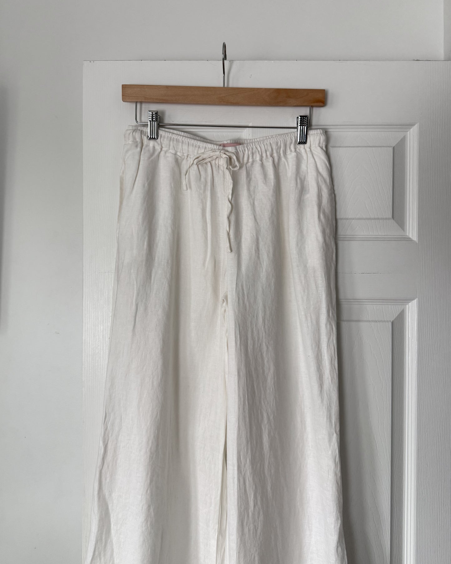 White Linen Lace Pants