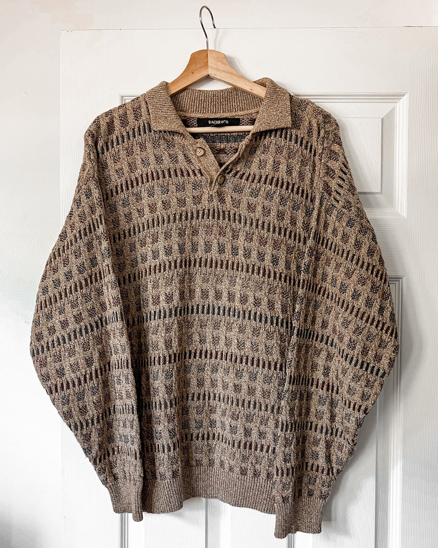 Bachrach Patterned Knitted Henley