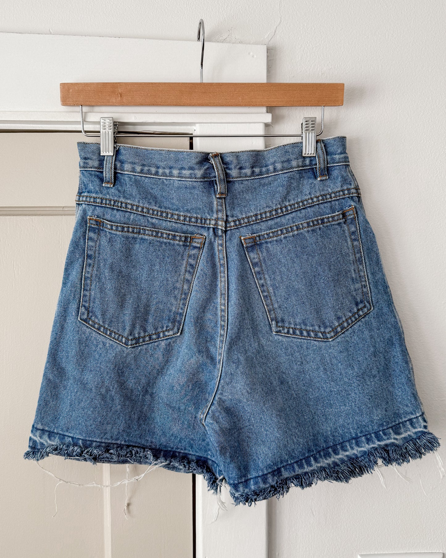 Great Land Denim Fringe Shorts W26