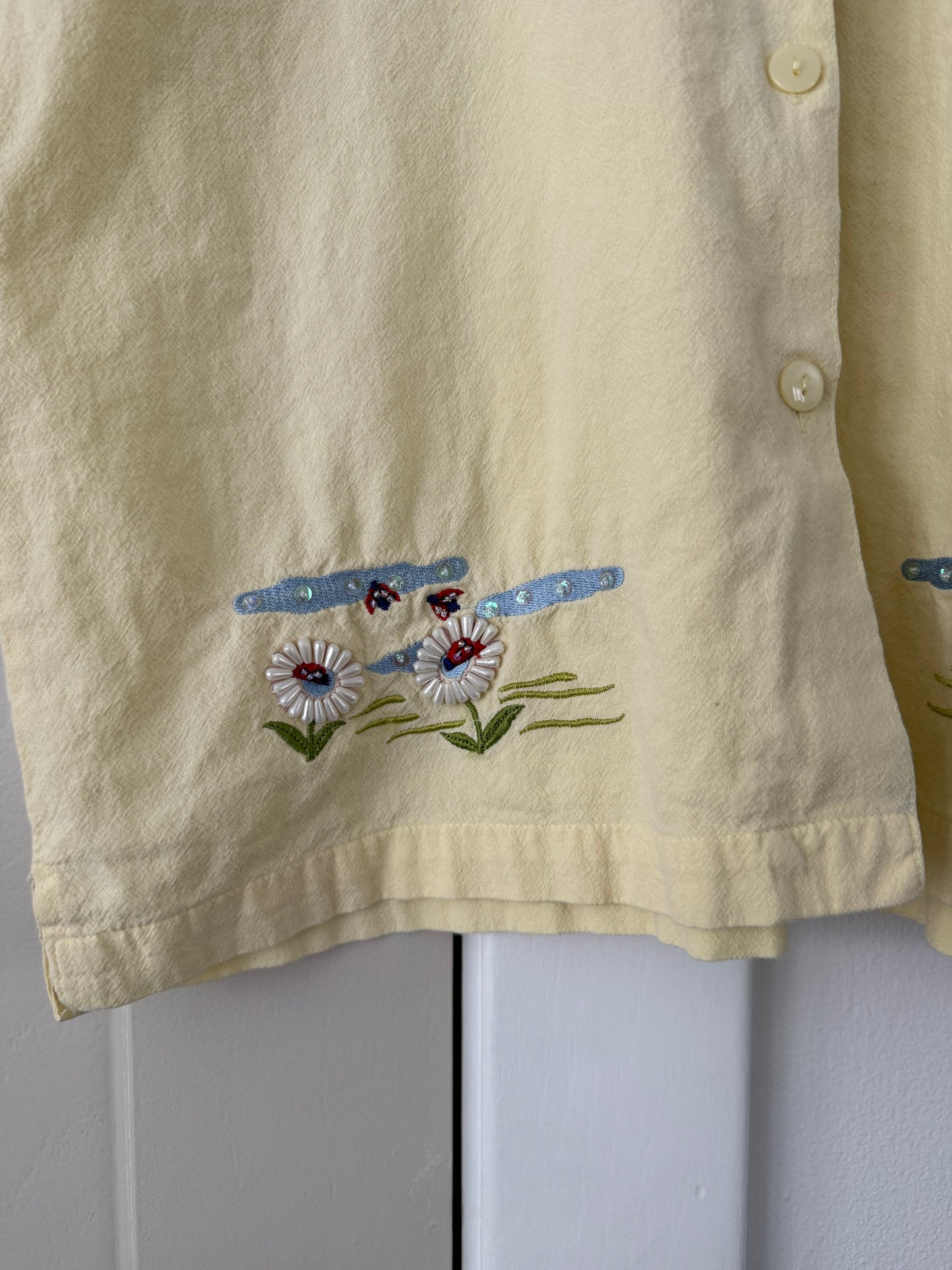 Yellow Ladybug Button Up Shirt