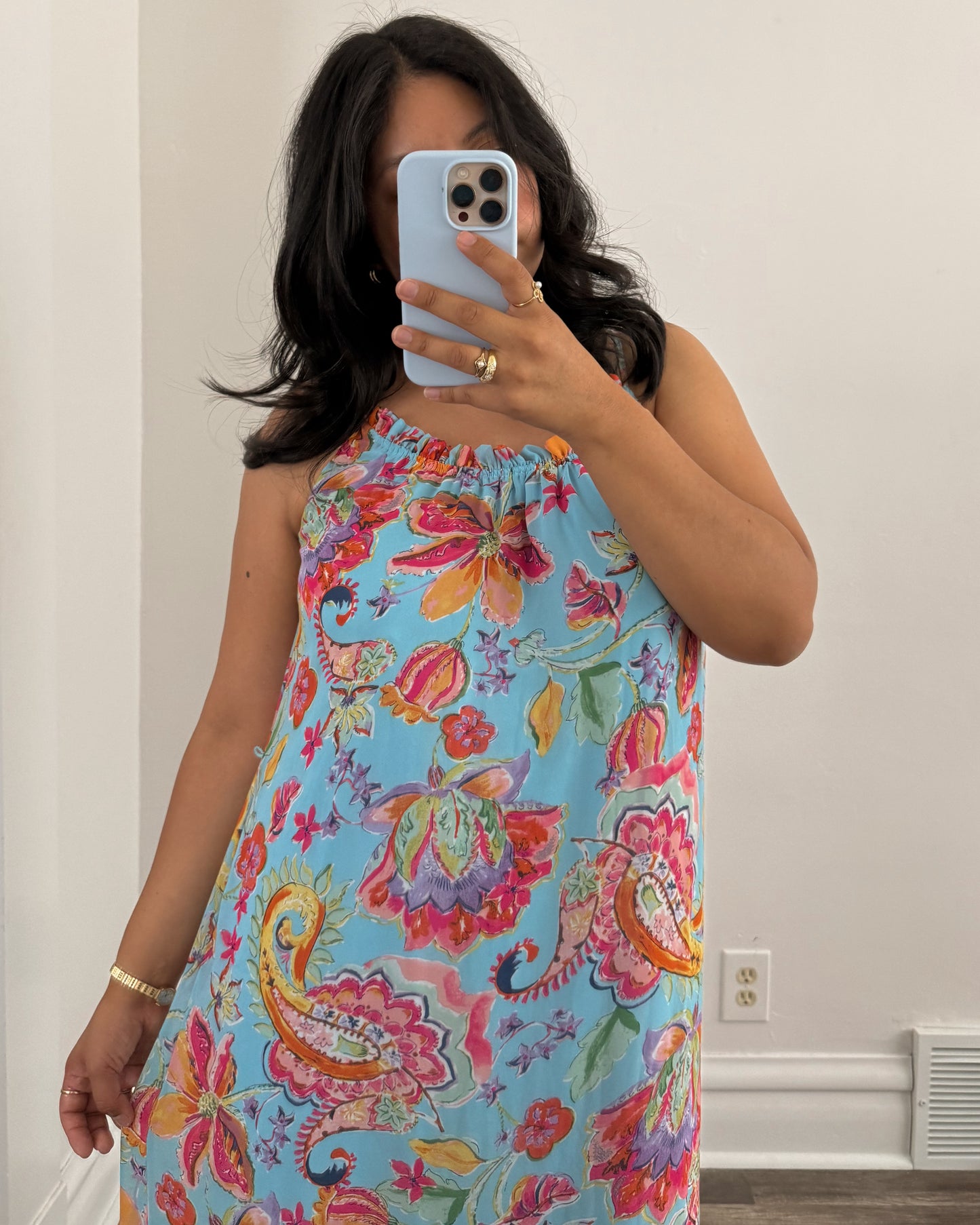 Blue Floral Maxi Dress