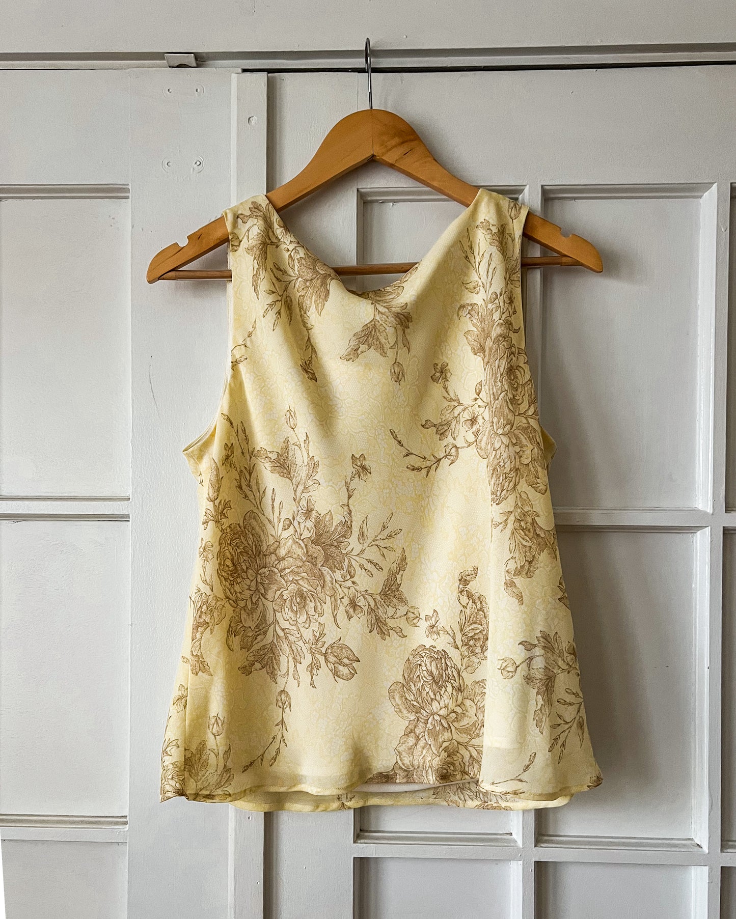 Cowl Neck Floral Tank Top