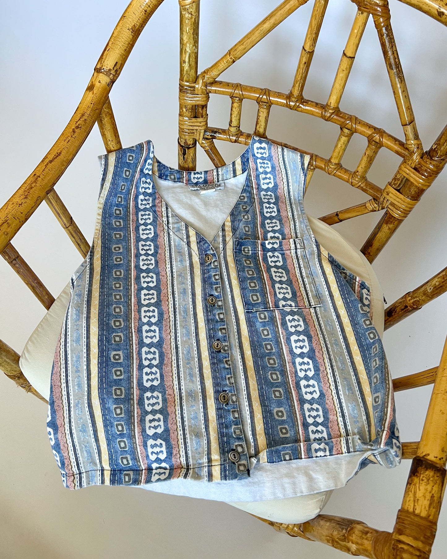 Denim Stripped Vest