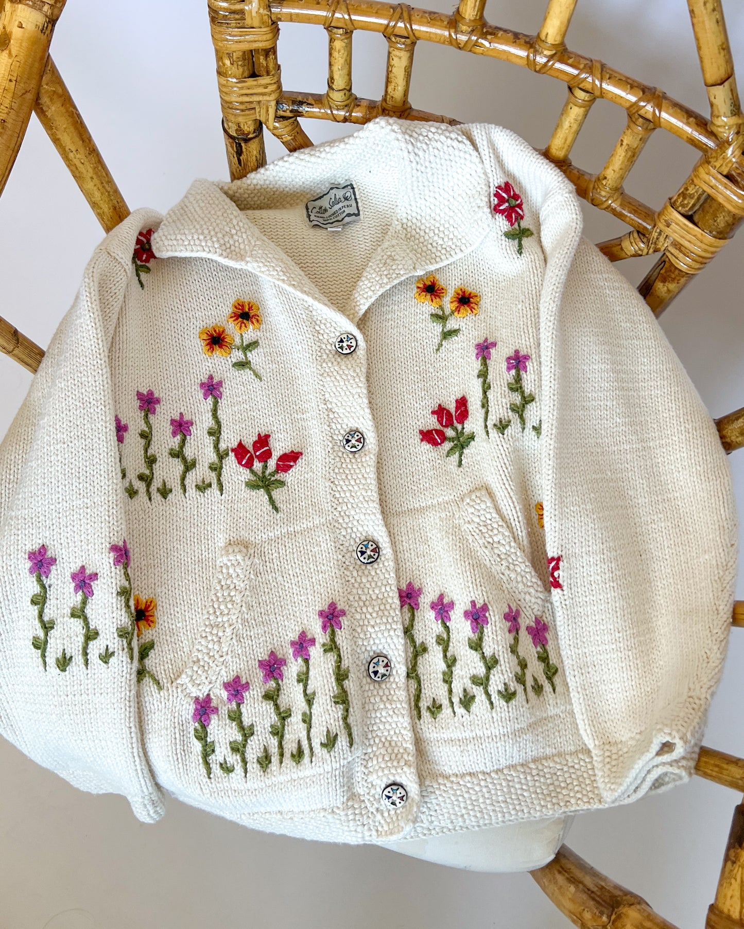 Floral Stitched Cardigan