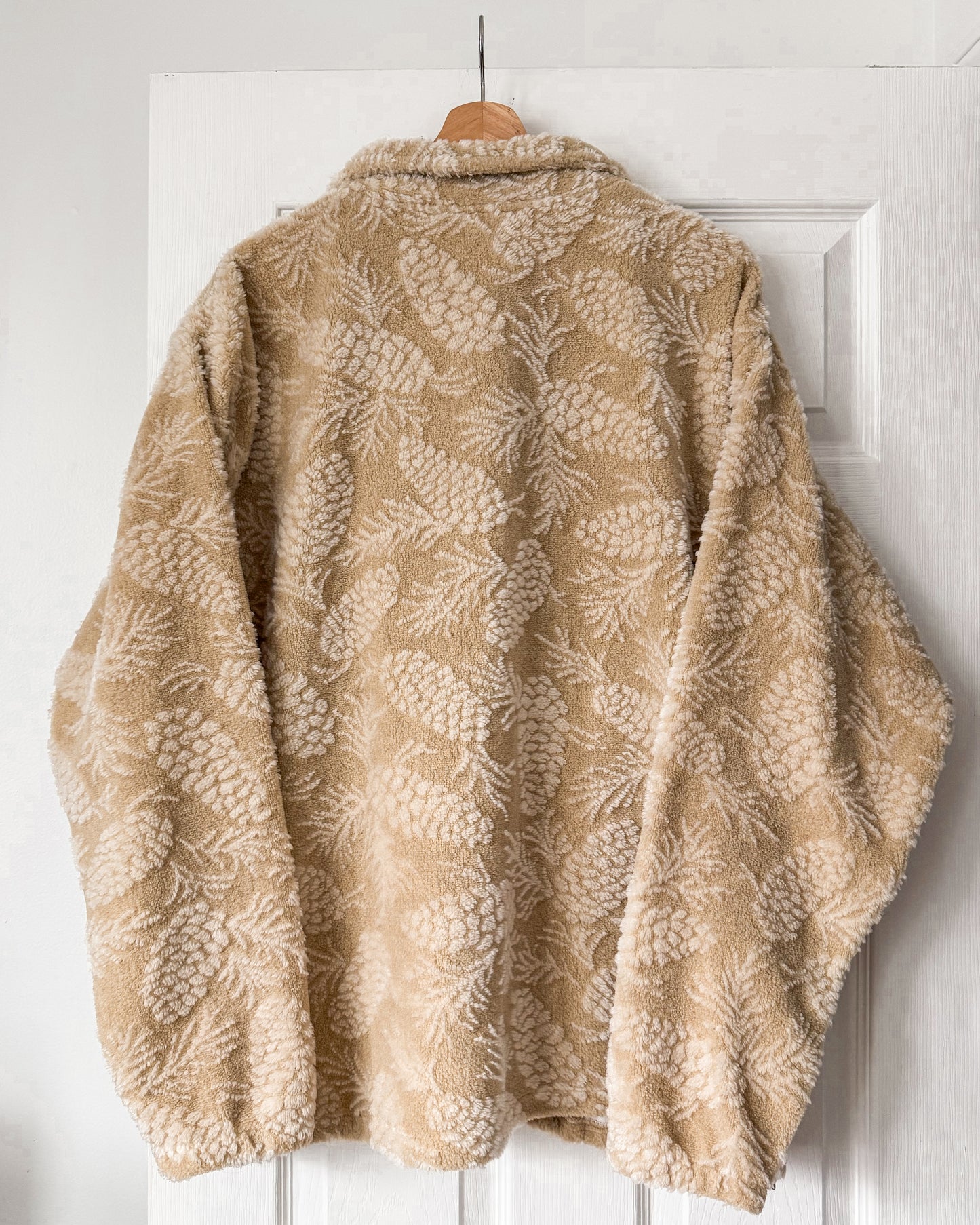 Beige Fleece Zip Up Jacket