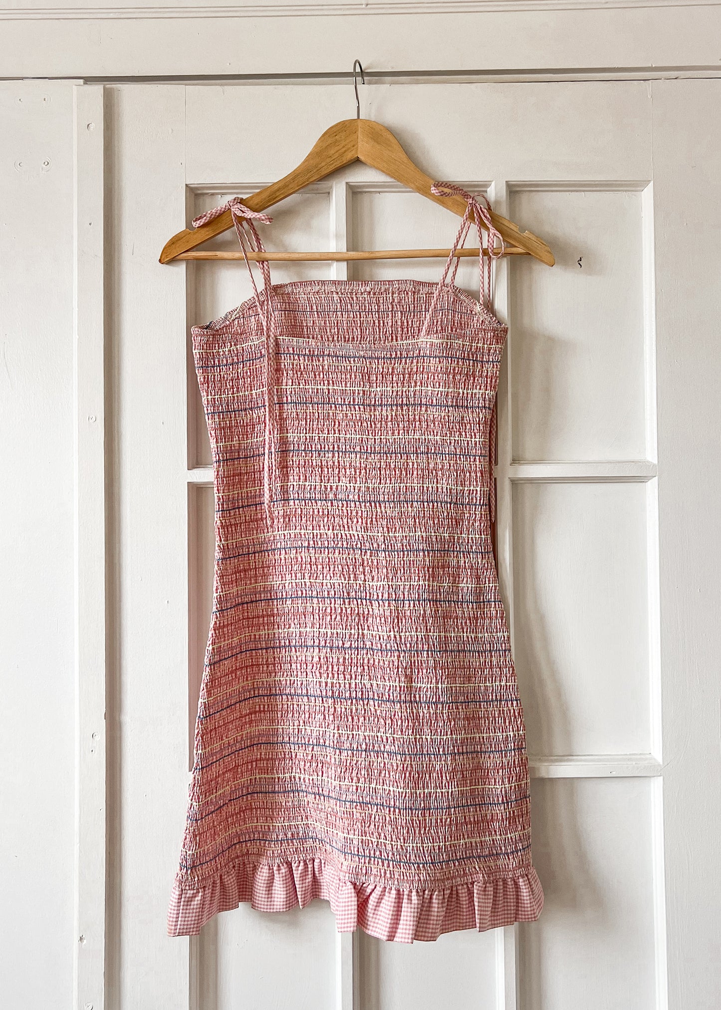 Pink Smocked Stripped Dress