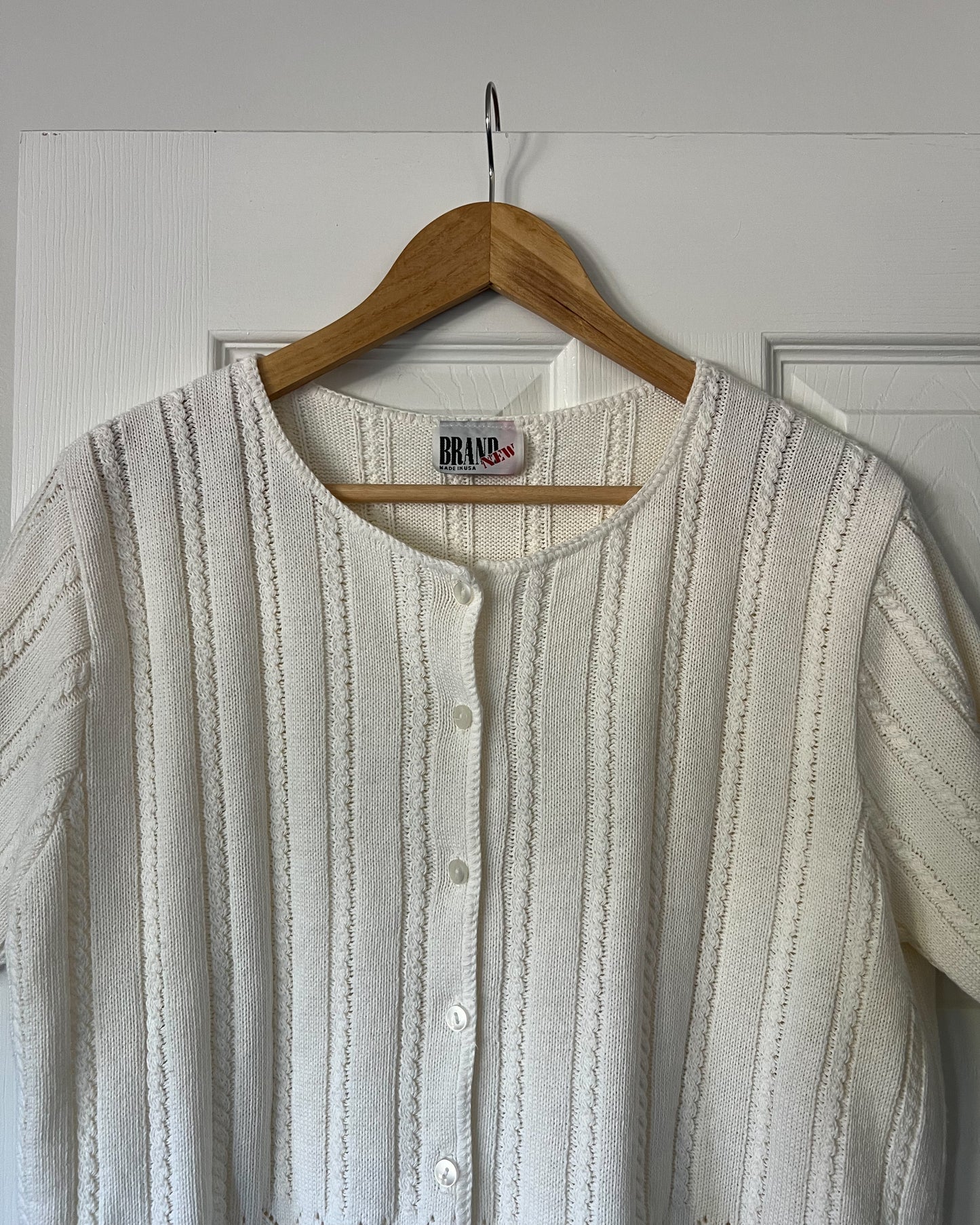 Vintage Knitted Boxy Button Up Top