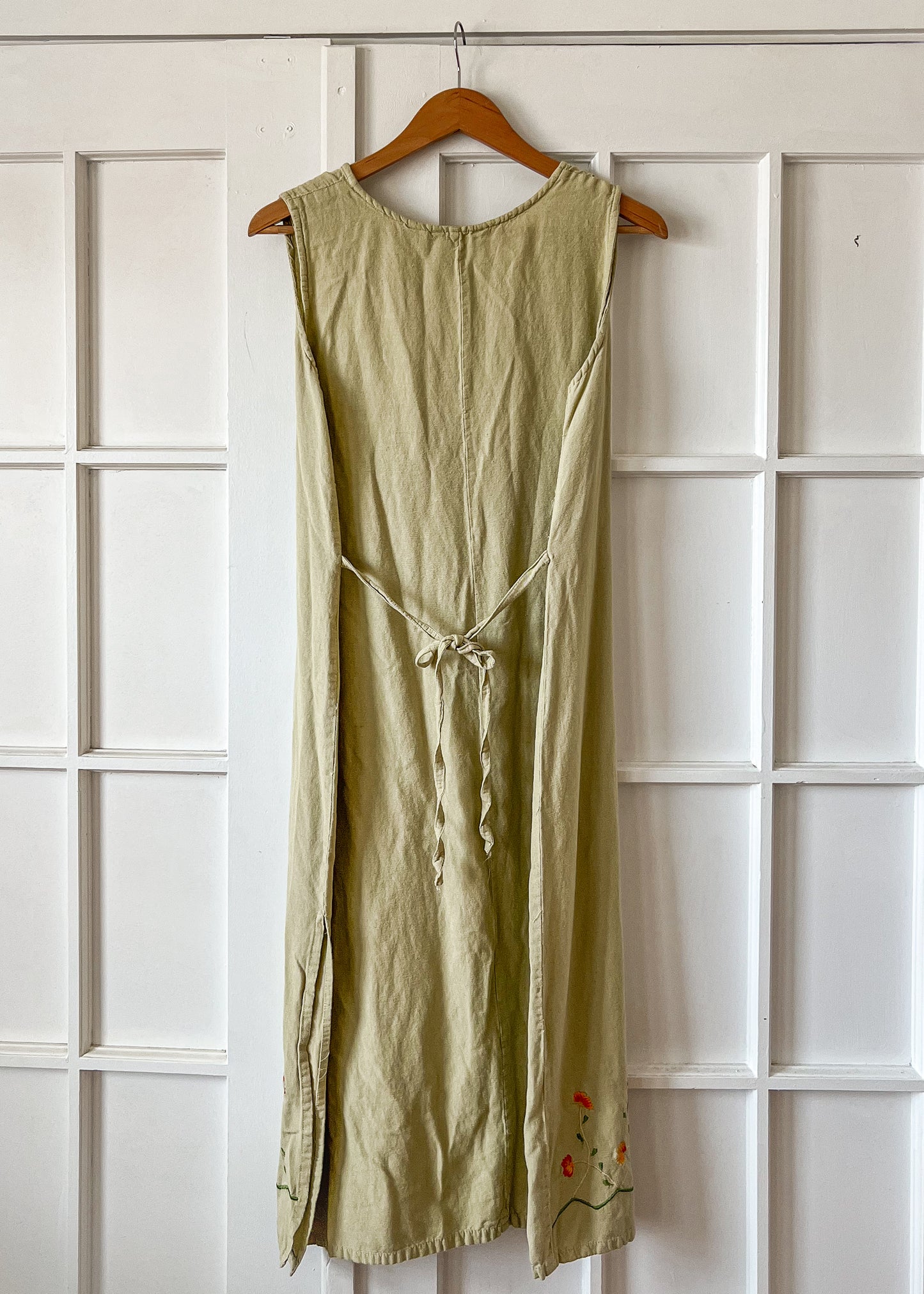 Matcha Floral Embroidered Maxi Dress