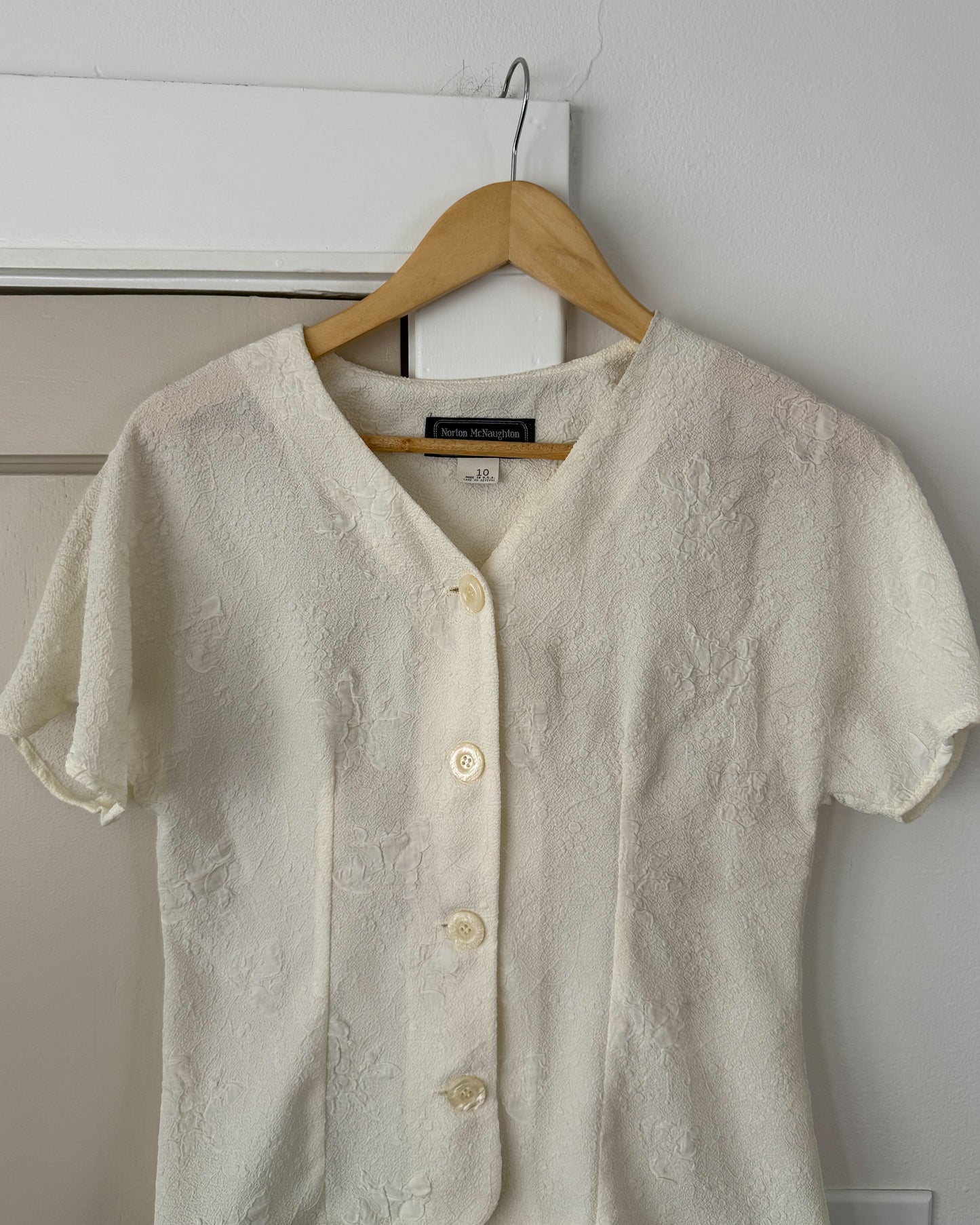 Vintage Ivory Floral Button Up