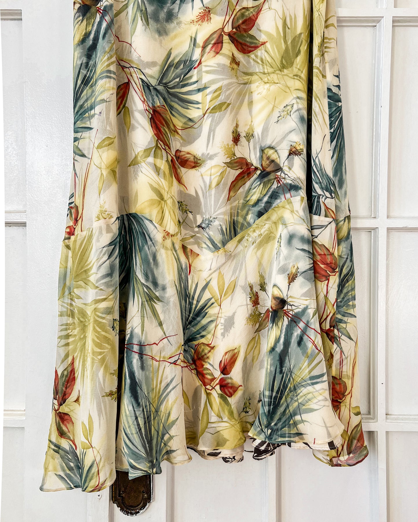 Silk Maxi Floral Skirt