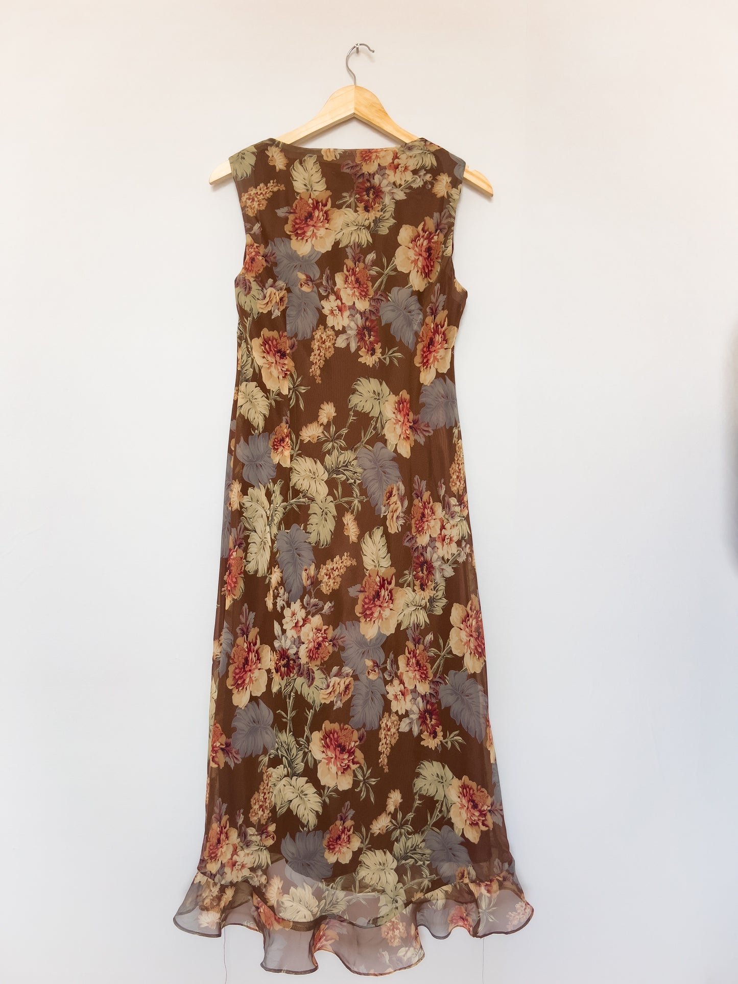 Brown Floral Maxi Dress