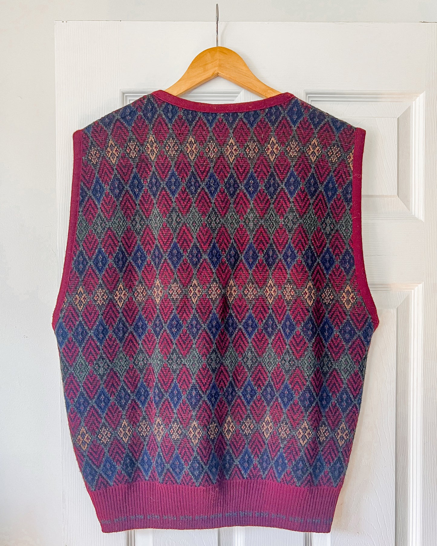 Burgundy Diamond Knitted Vest