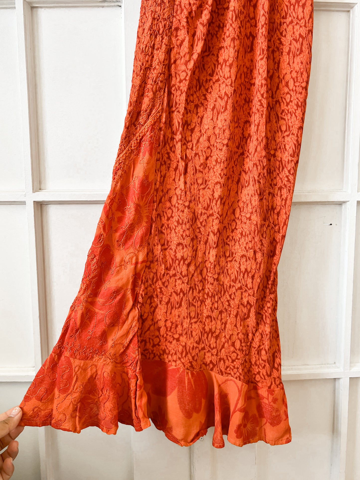 Rust Orange Textured Maxi Dress