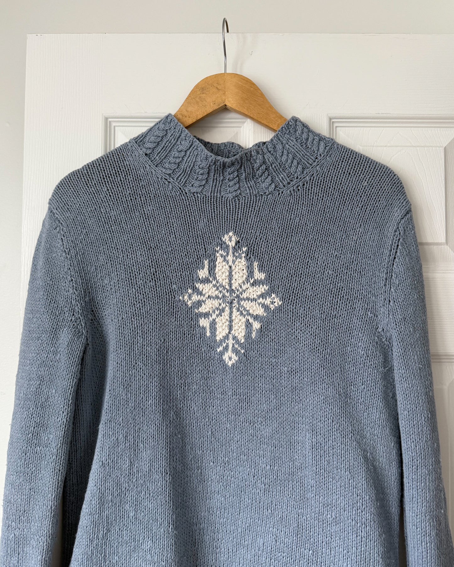 Blue Snowflake Knitted Sweater