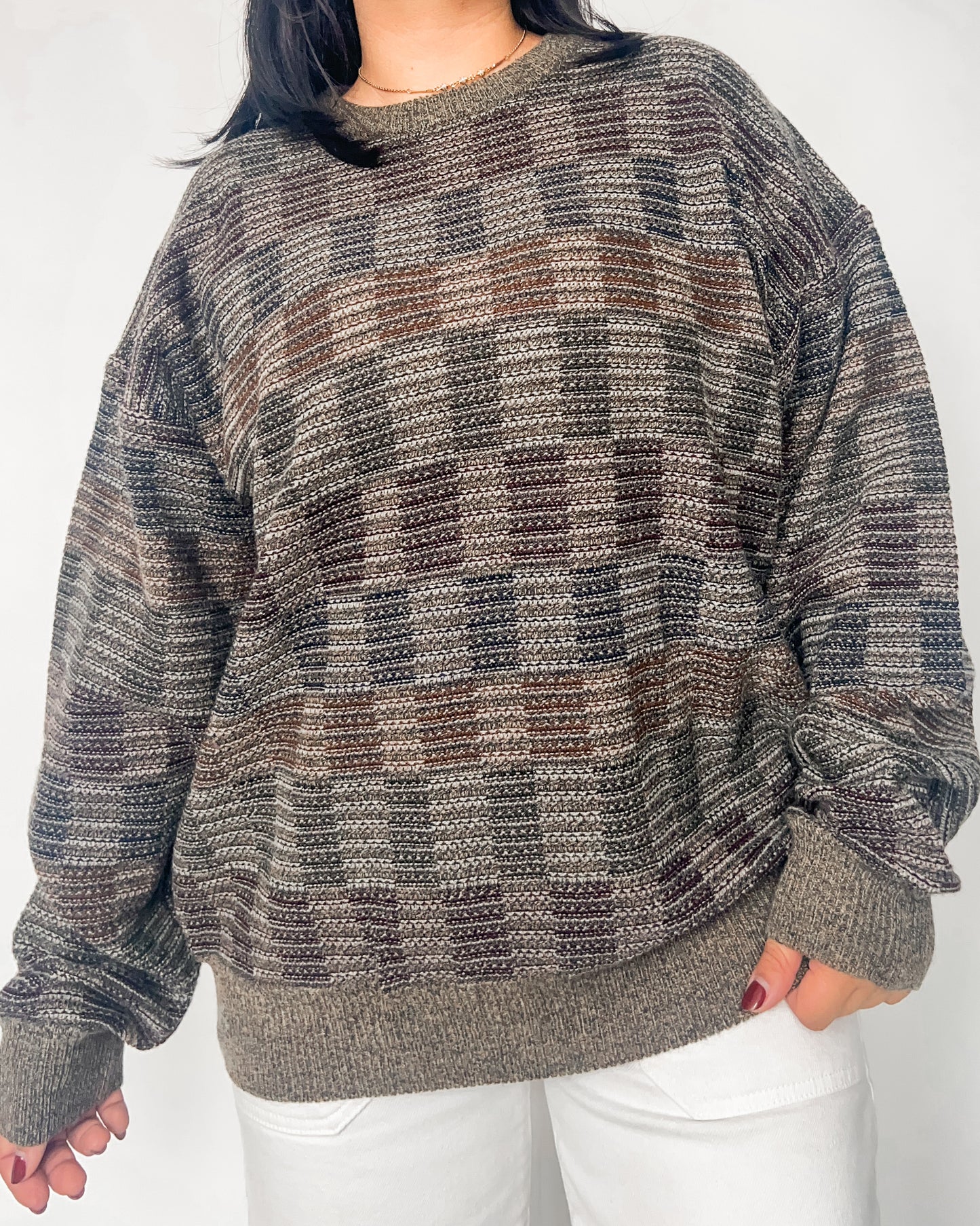 Towncraft Brown Patterned Knitted Sweater