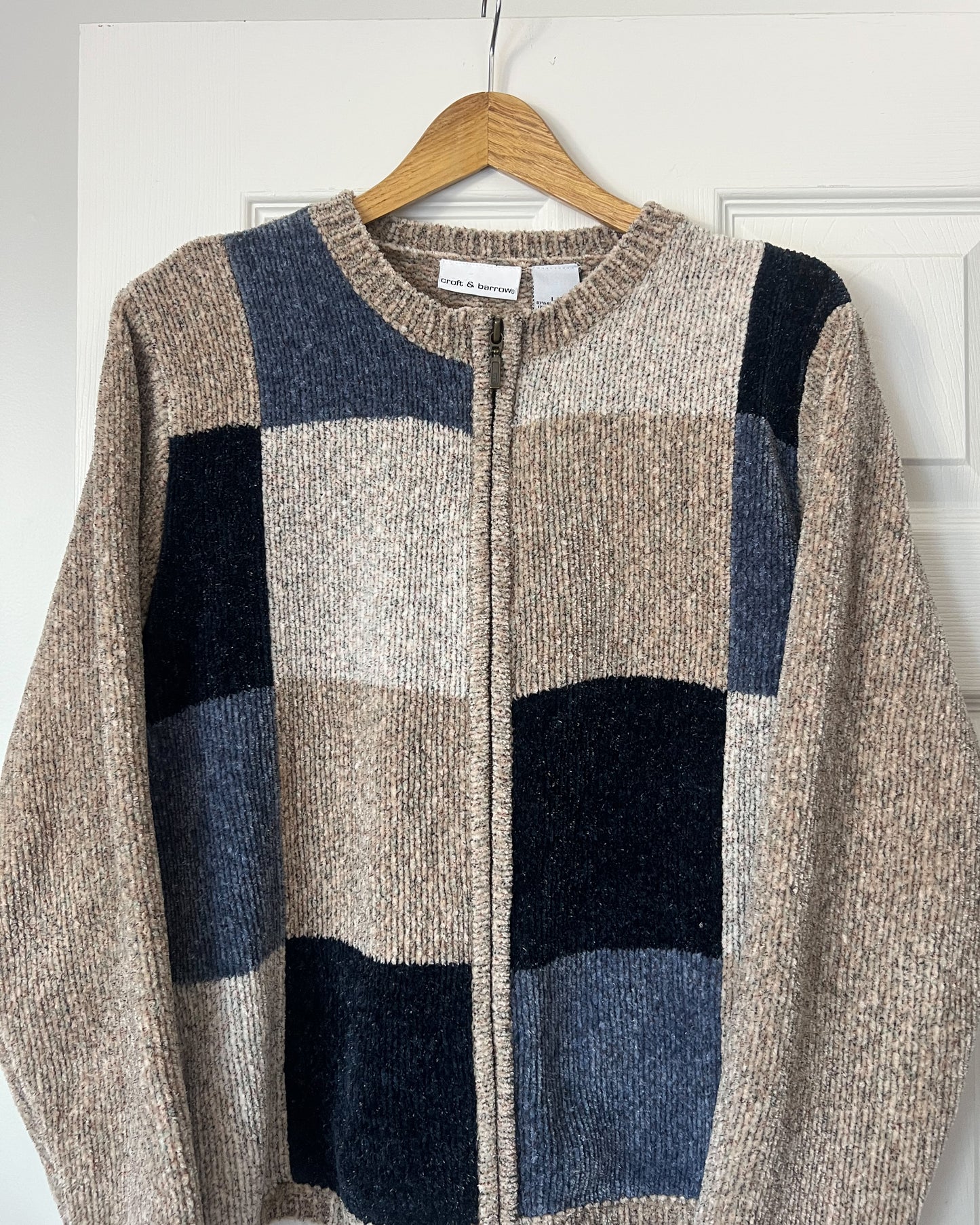 Croft & Barrow Chenille Zip Up Sweater