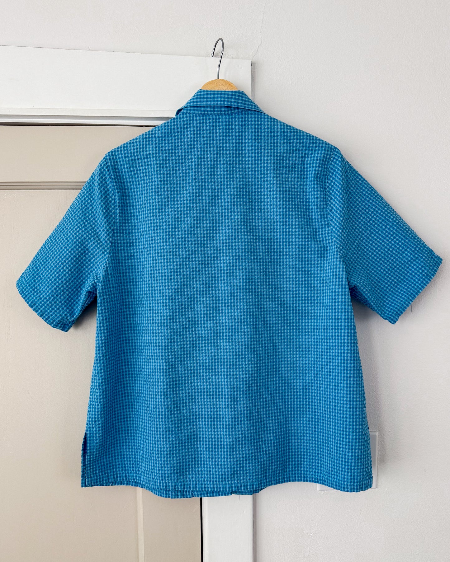Blue Gingham Button Up Shirt