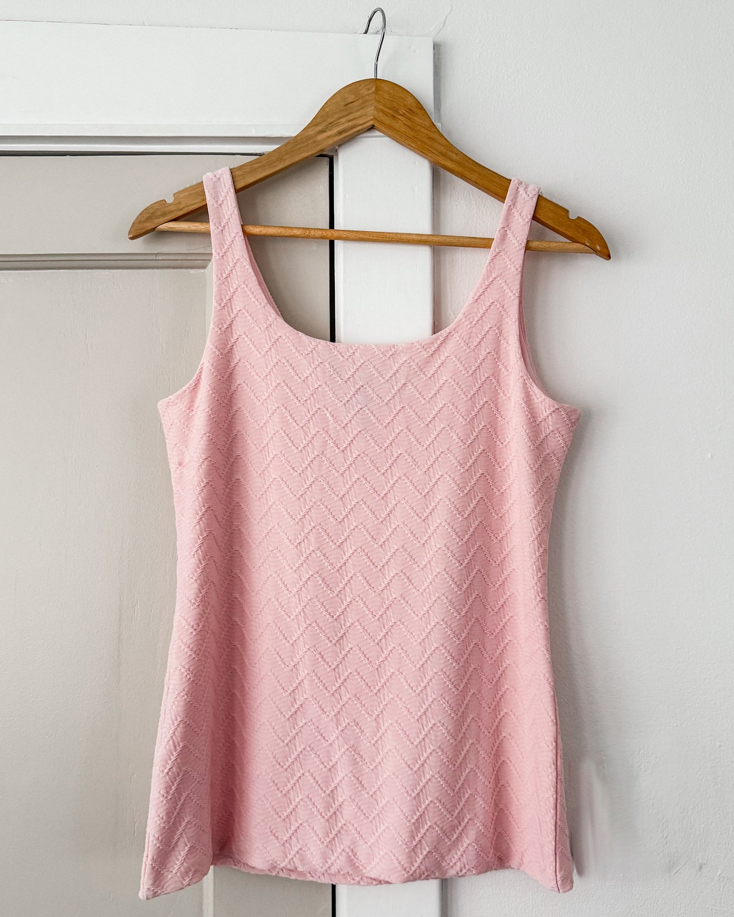Pink Textured Tank Top