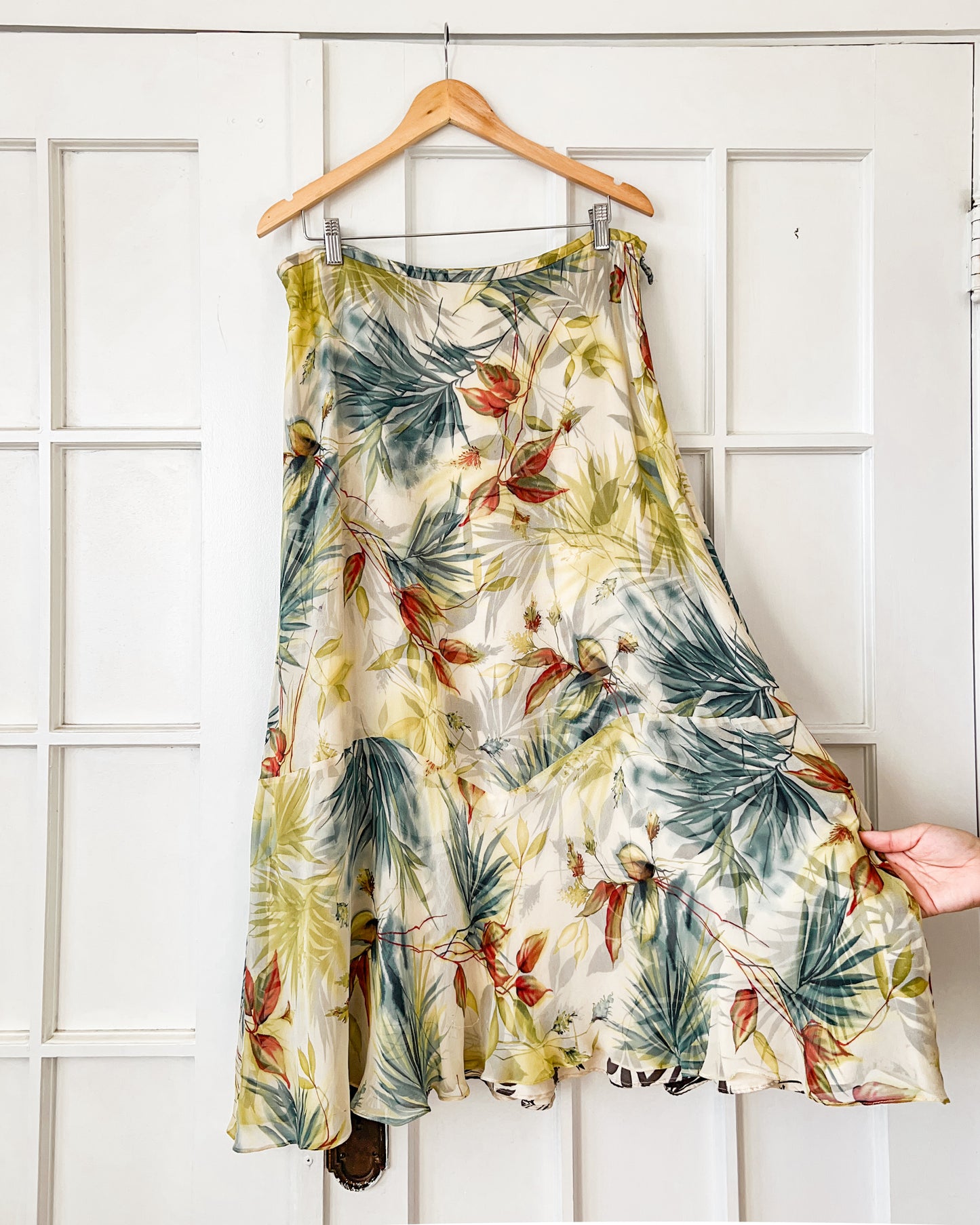 Silk Maxi Floral Skirt