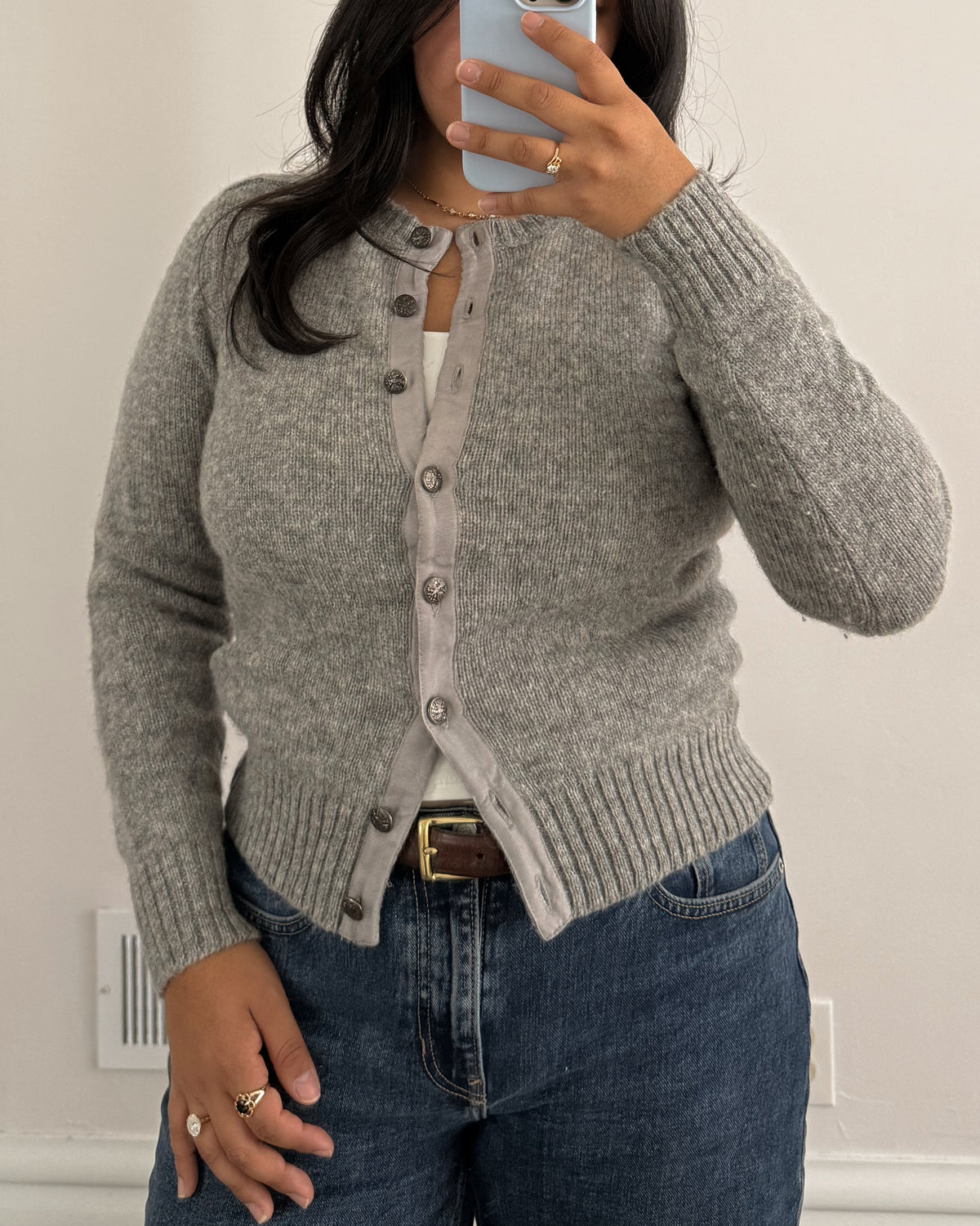 Gray Wool Cardigan