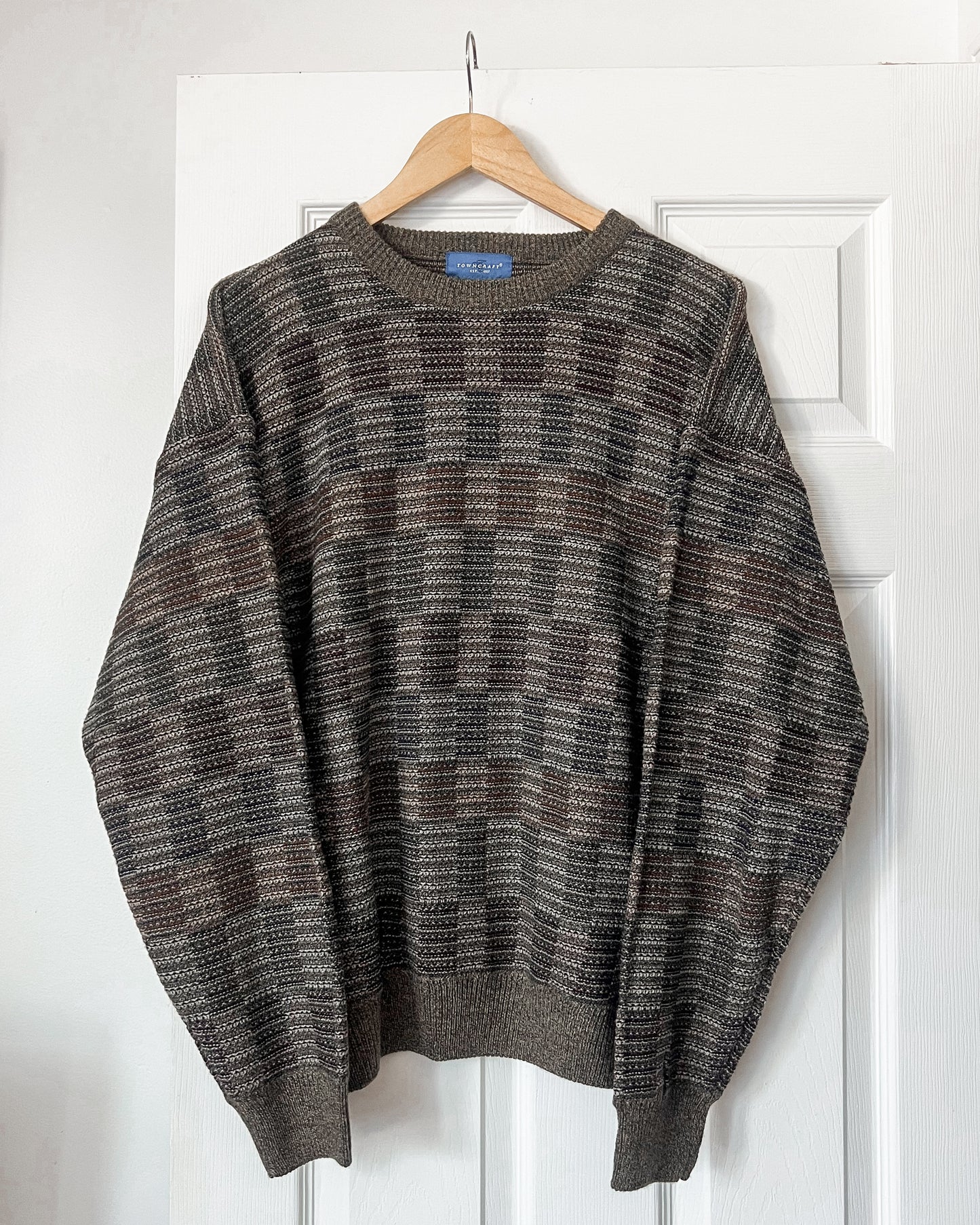 Towncraft Brown Patterned Knitted Sweater