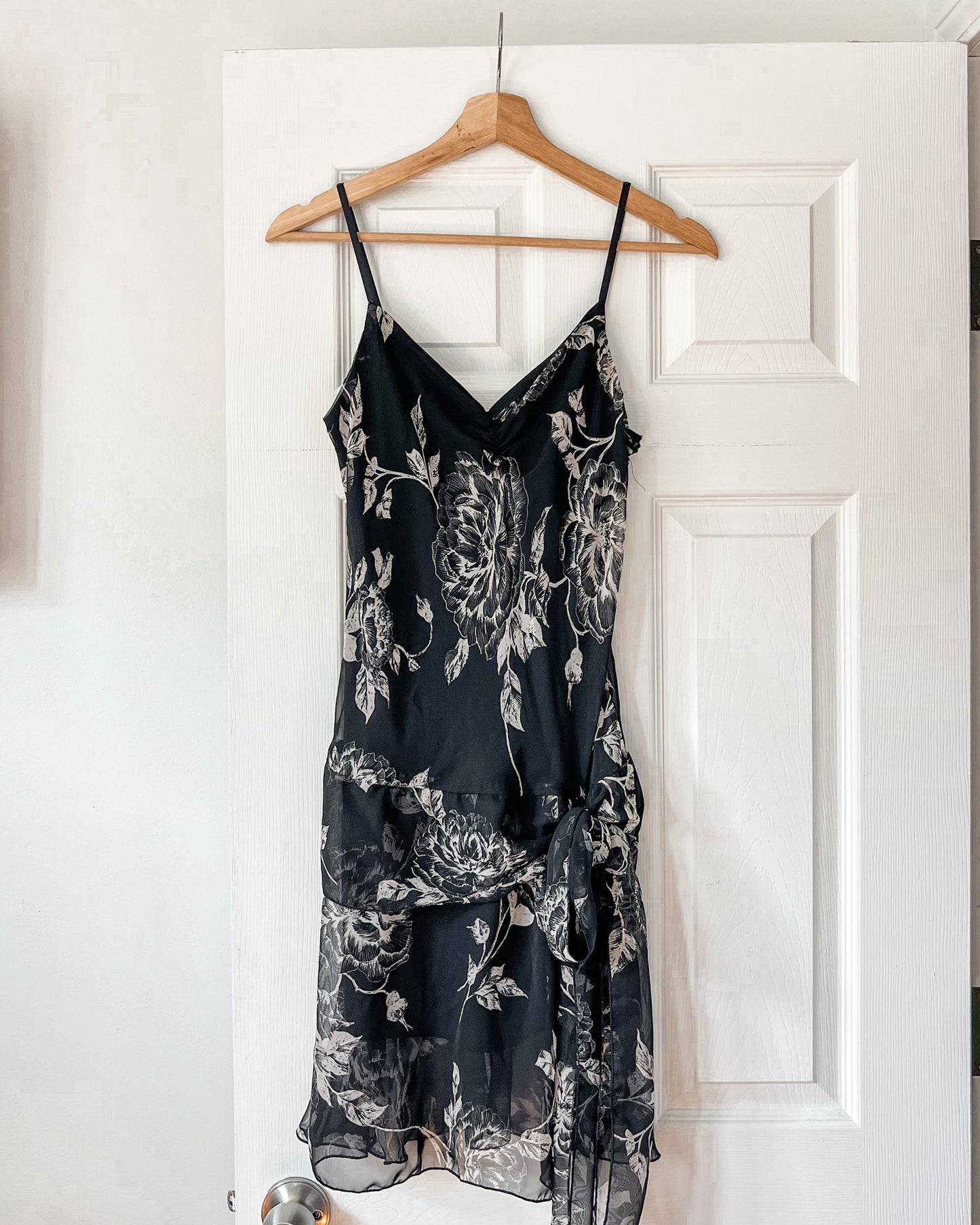 Black Floral Slip Dress