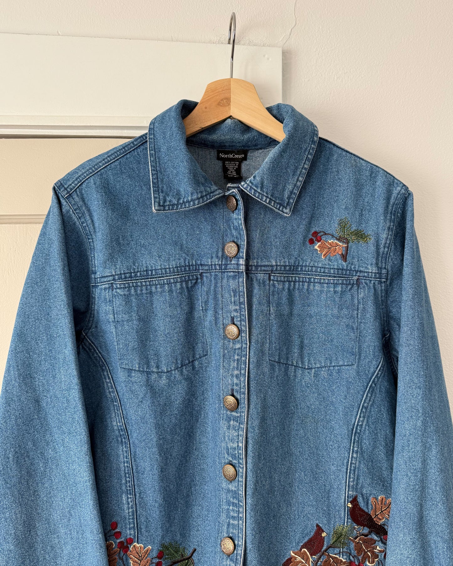 Denim Fall Embroidered Jacket