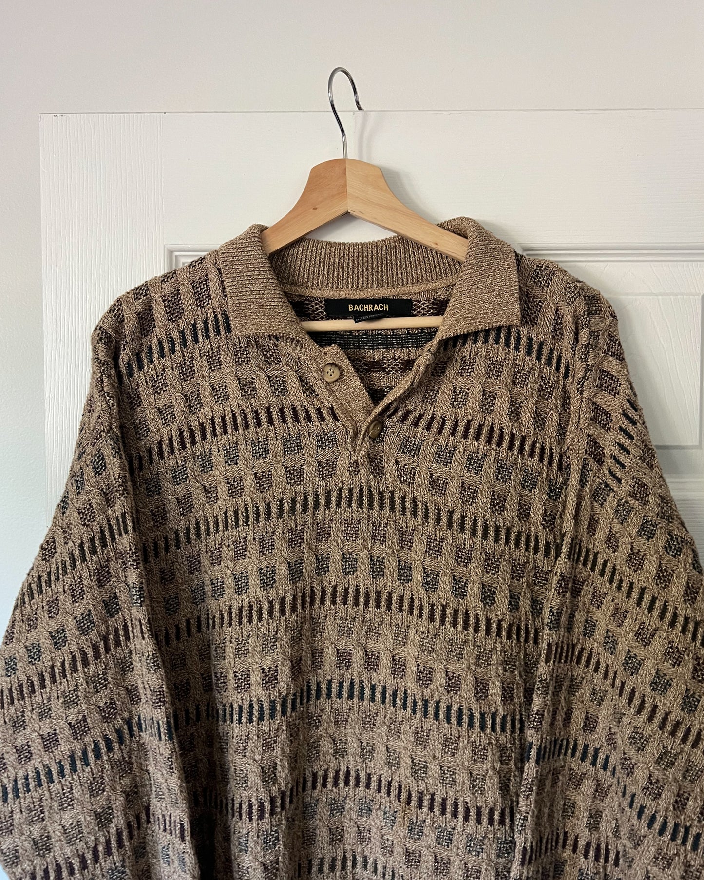 Bachrach Patterned Knitted Henley