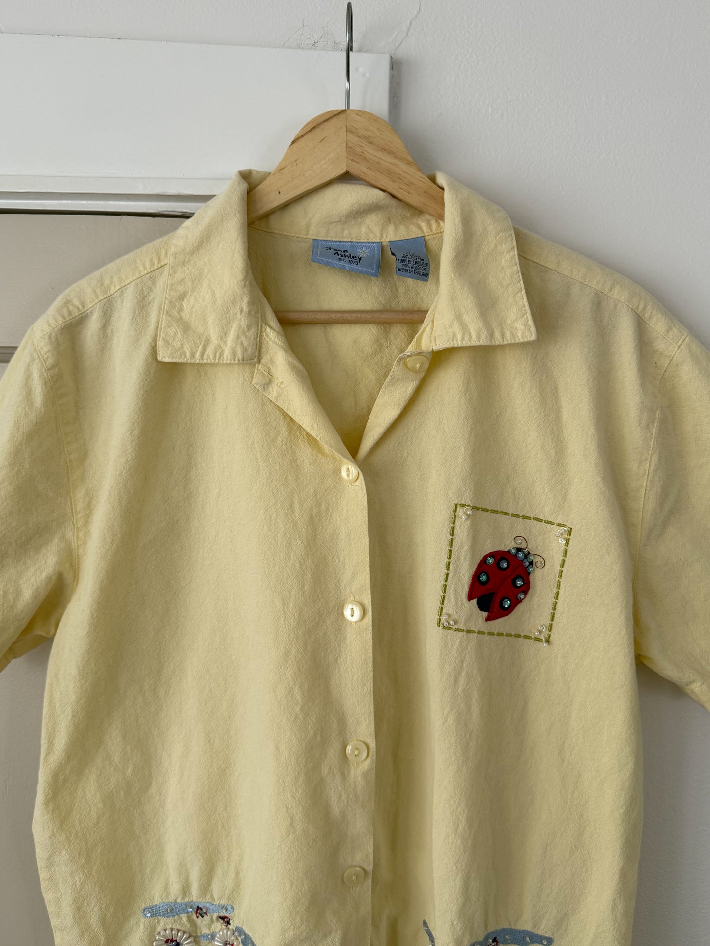 Yellow Ladybug Button Up Shirt